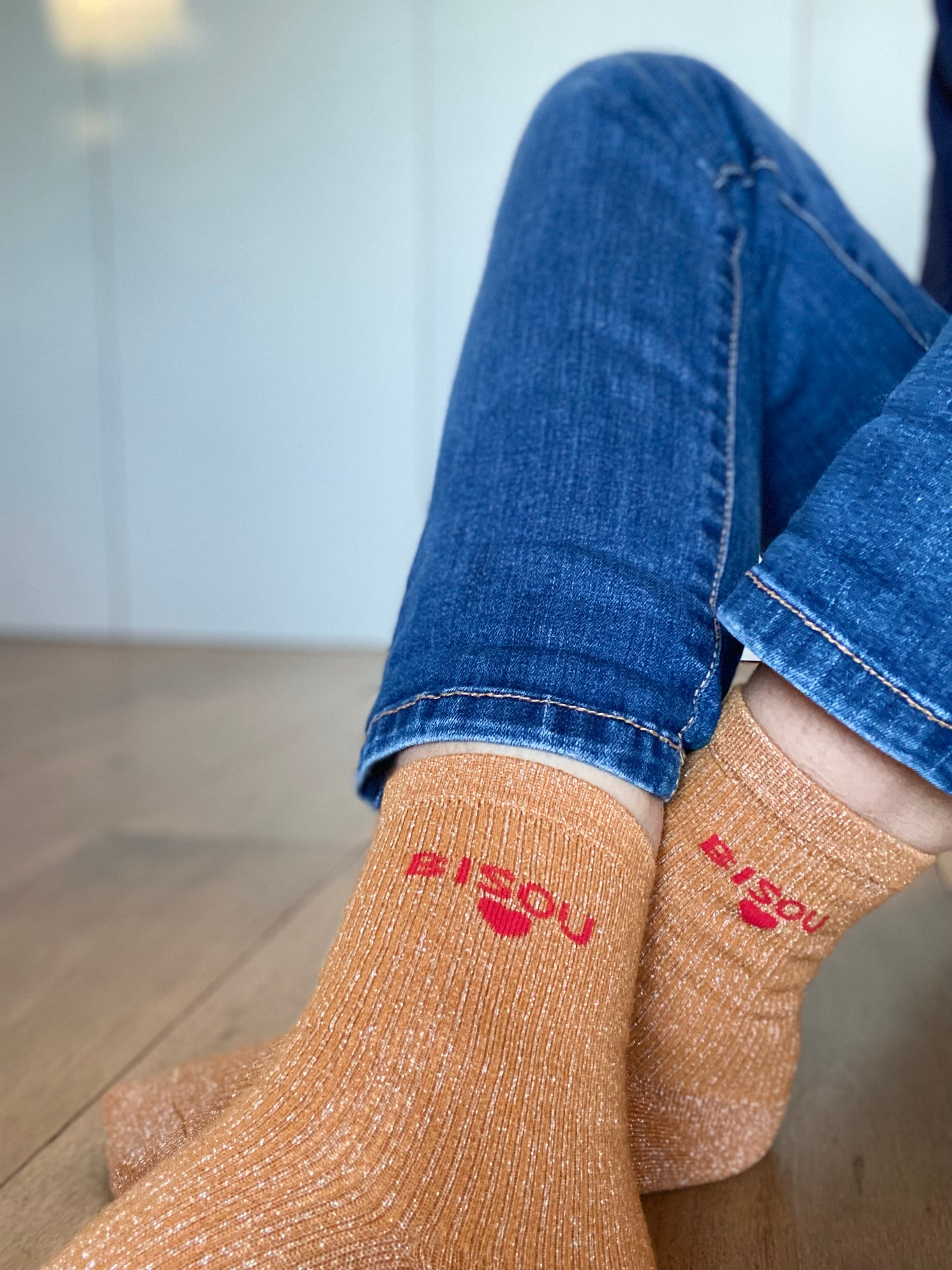 Chaussettes scintillantes glitter ZORA - Bisou