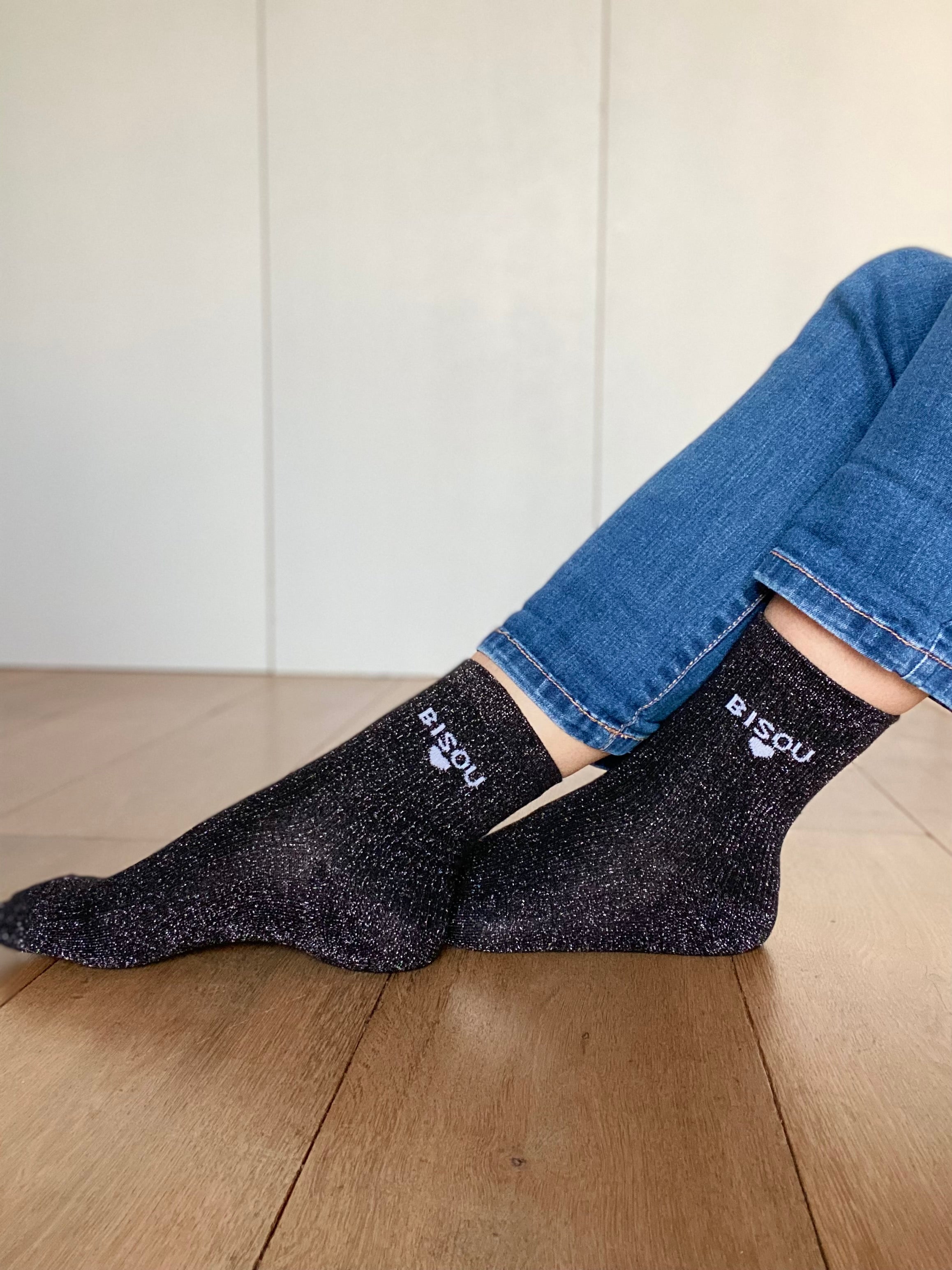Chaussettes scintillantes glitter ZORA - Bisou