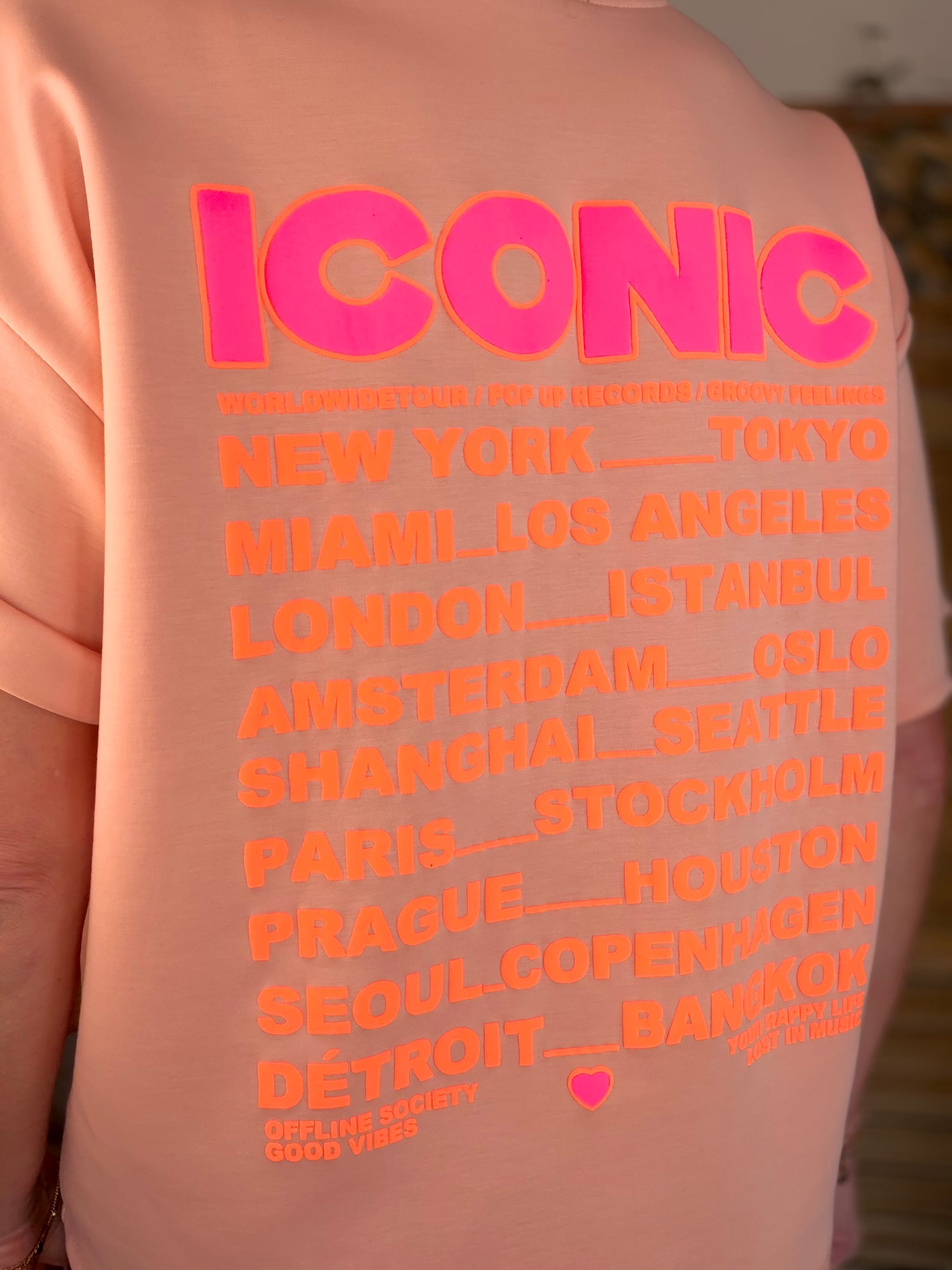 Tee shirt ICONIC matière sweat - THÉA Saumon