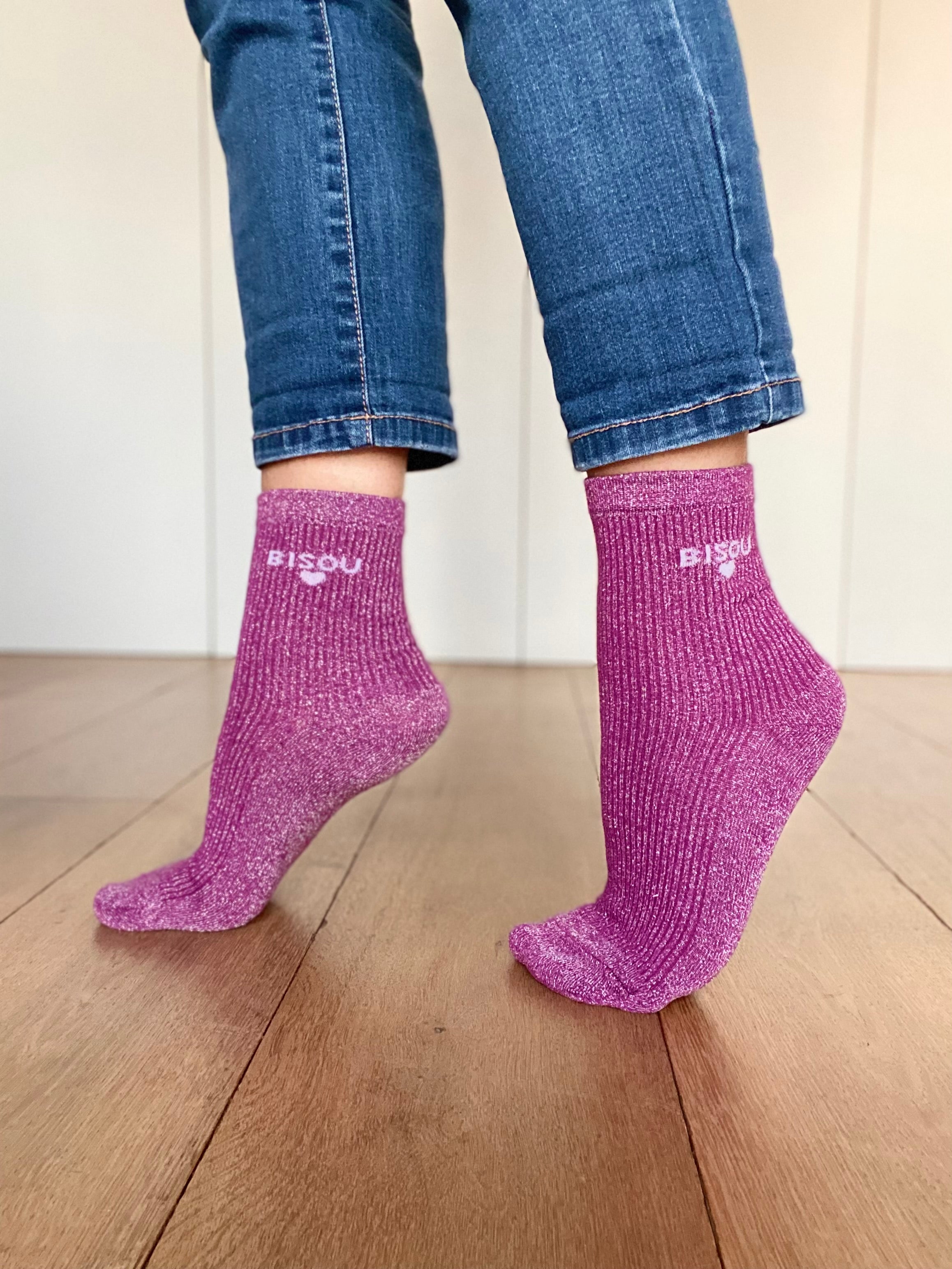 Chaussettes scintillantes glitter ZORA - Bisou