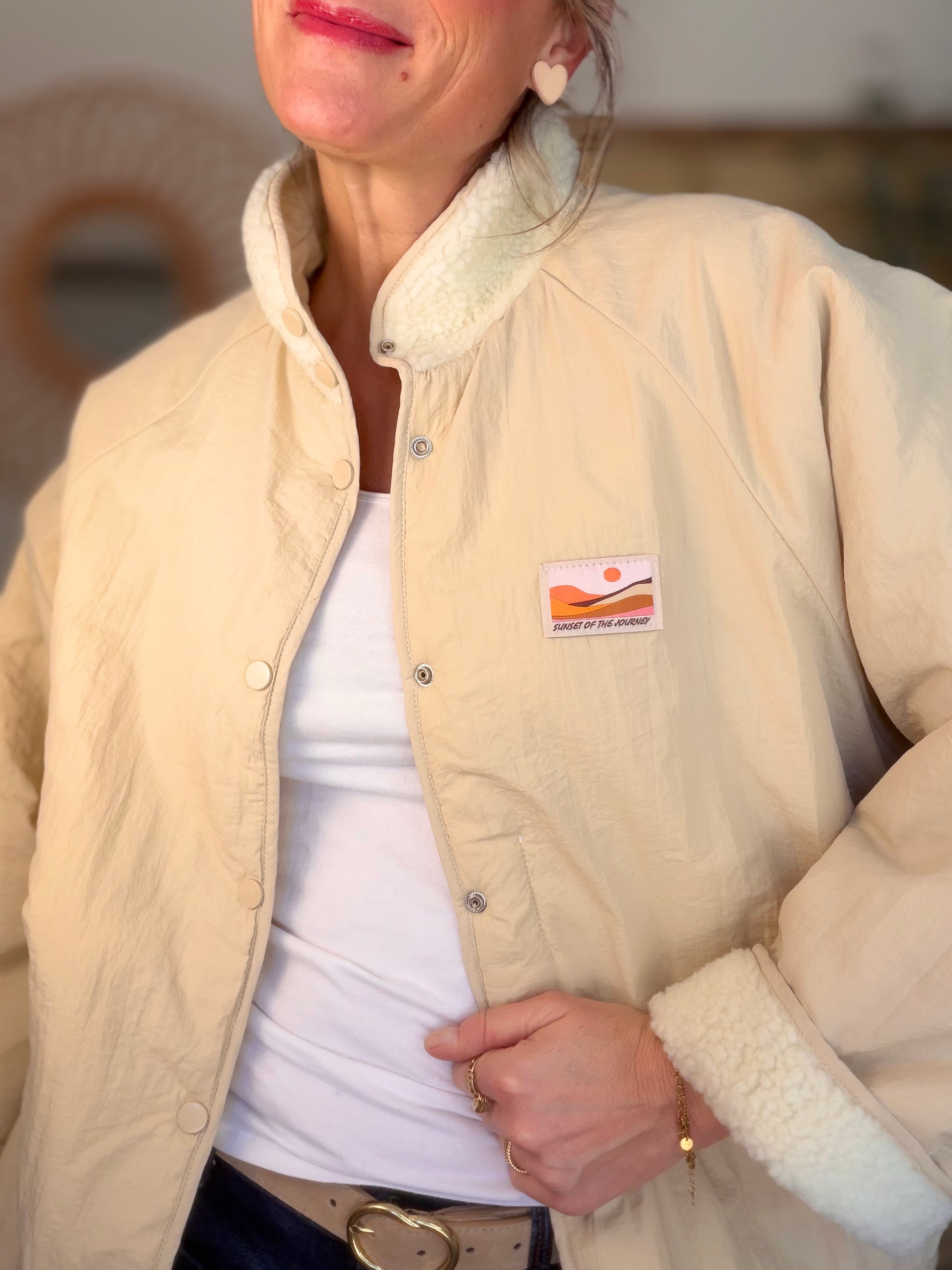 Veste matelassée réversible Sherpa AMÉLIE Beige