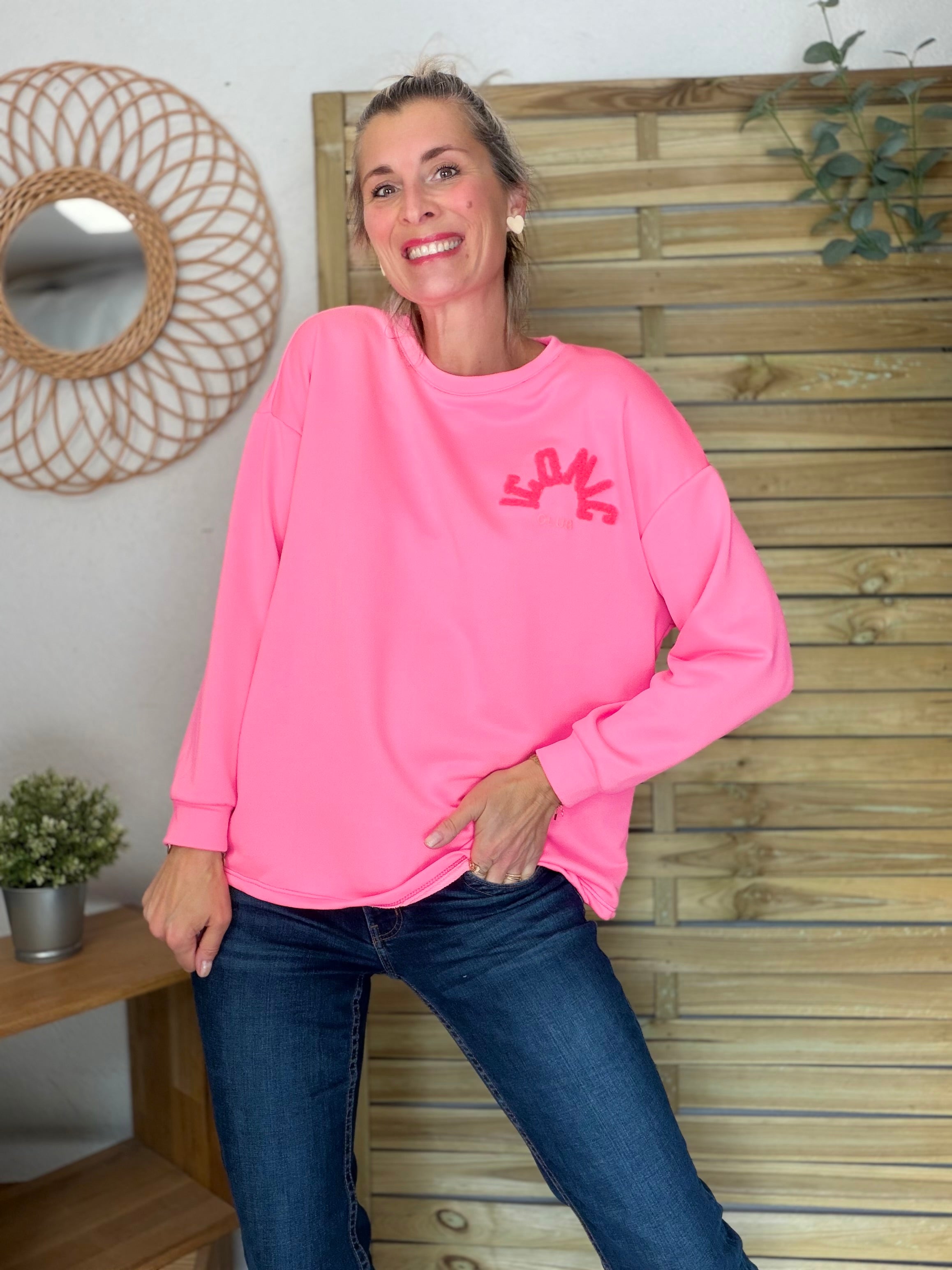 Sweat ICONIC multicolore - NORA Rose fuschia