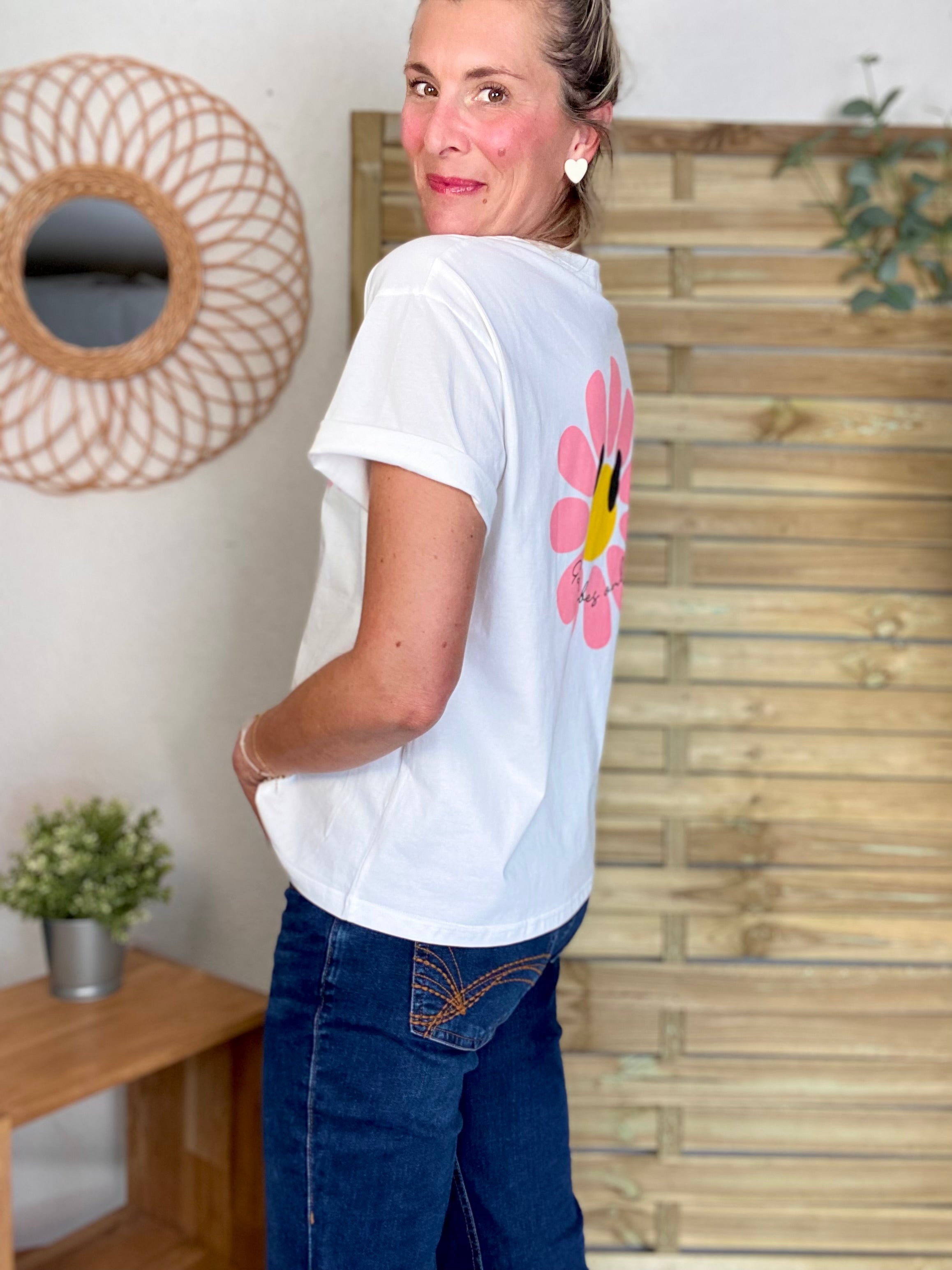 Tee shirt Good Vibes MARGUERITE 🌼 Blanc