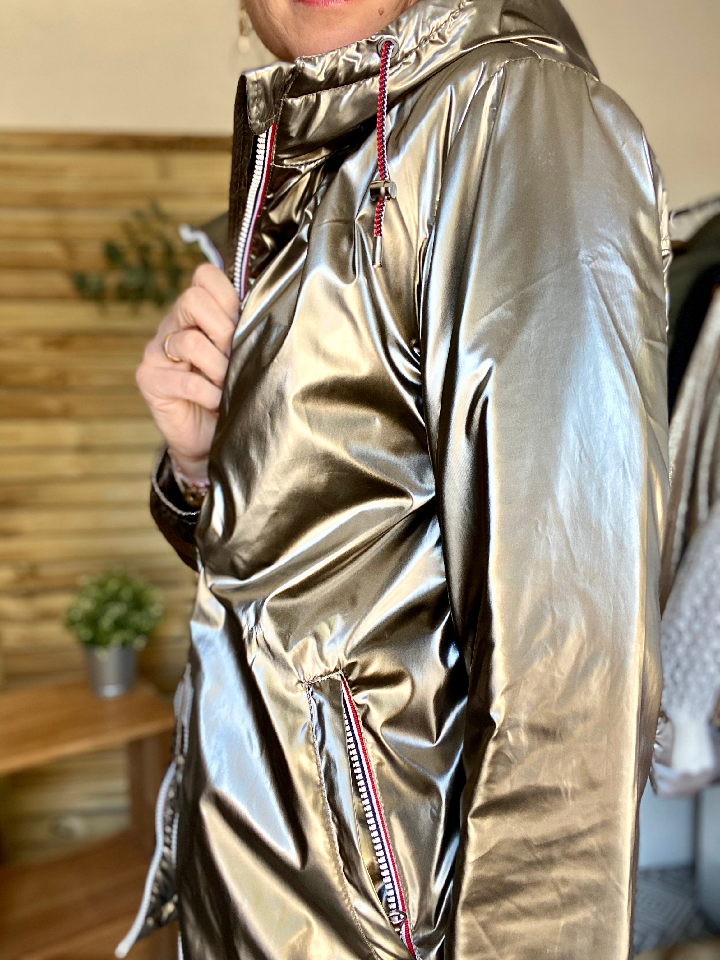Parka Imperméable THELMA MI-LONG fourré - Bronze - LAURA JO - FIN DE SÉRIE