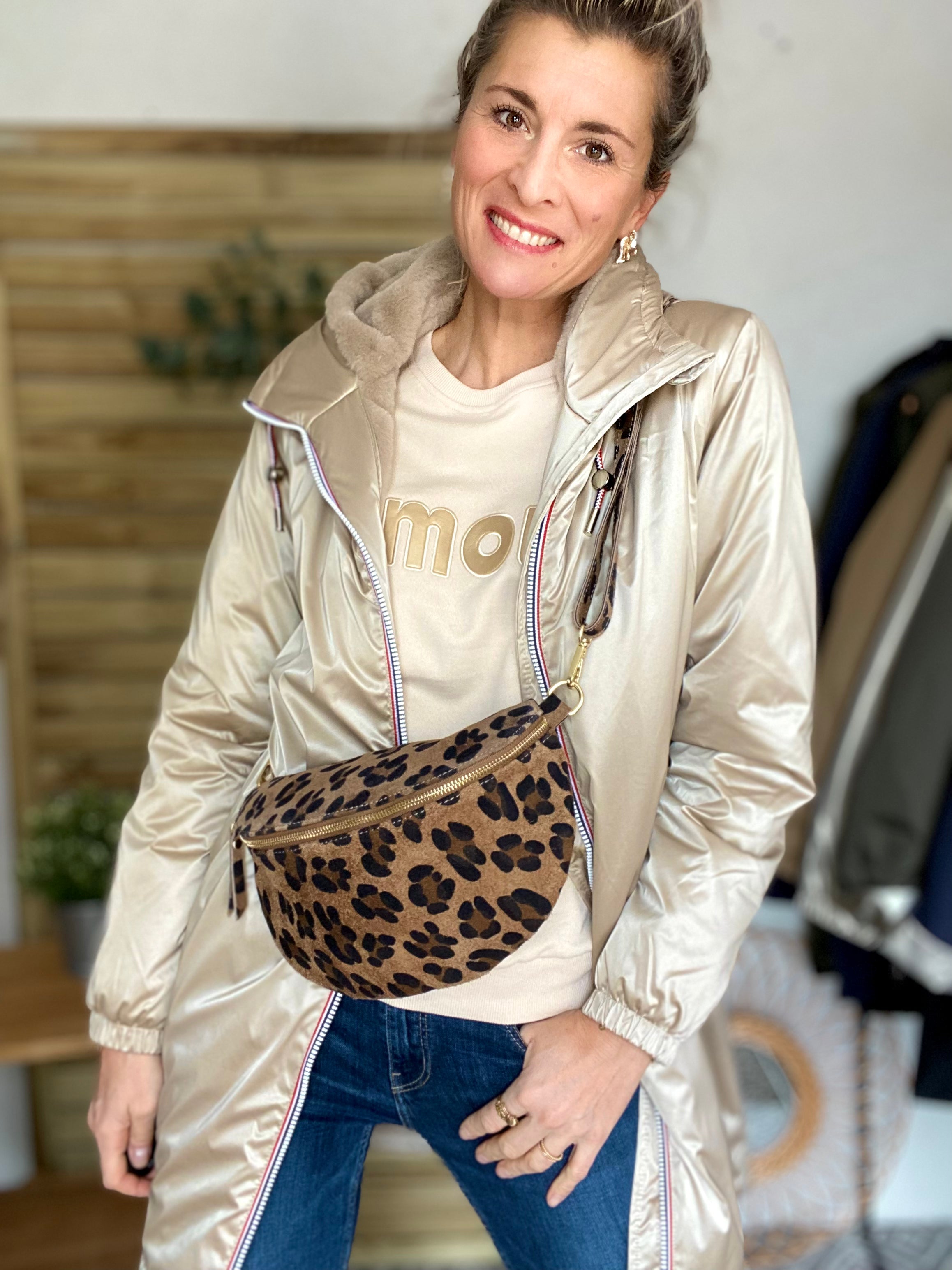 Parka Imperméable THELMA LONG fourrée - Sable irisé - Laura Jo