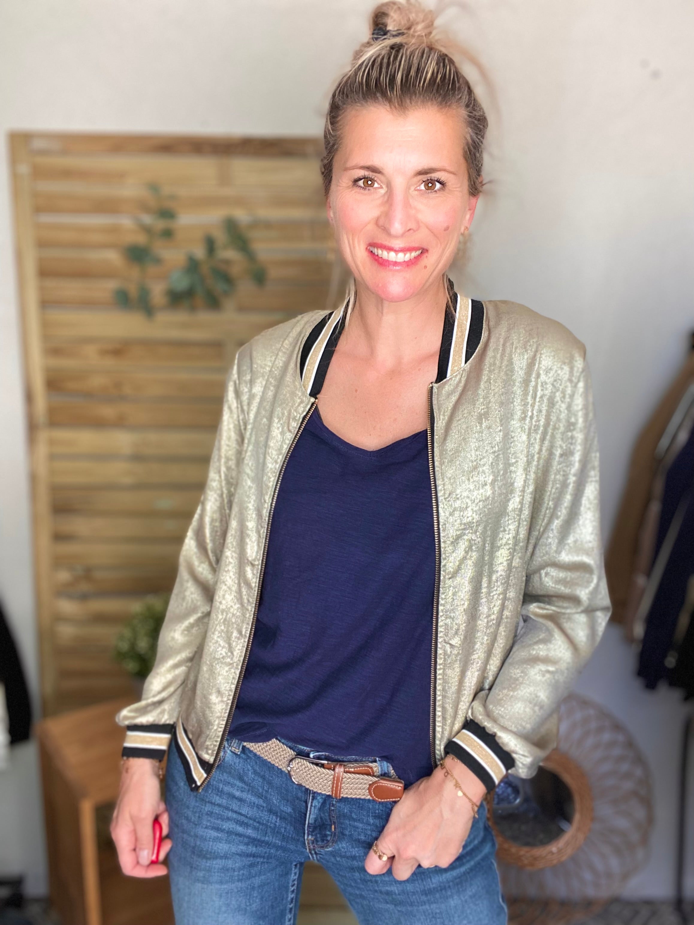 Veste bombers léger EMILY - Doré foncé - taille unique