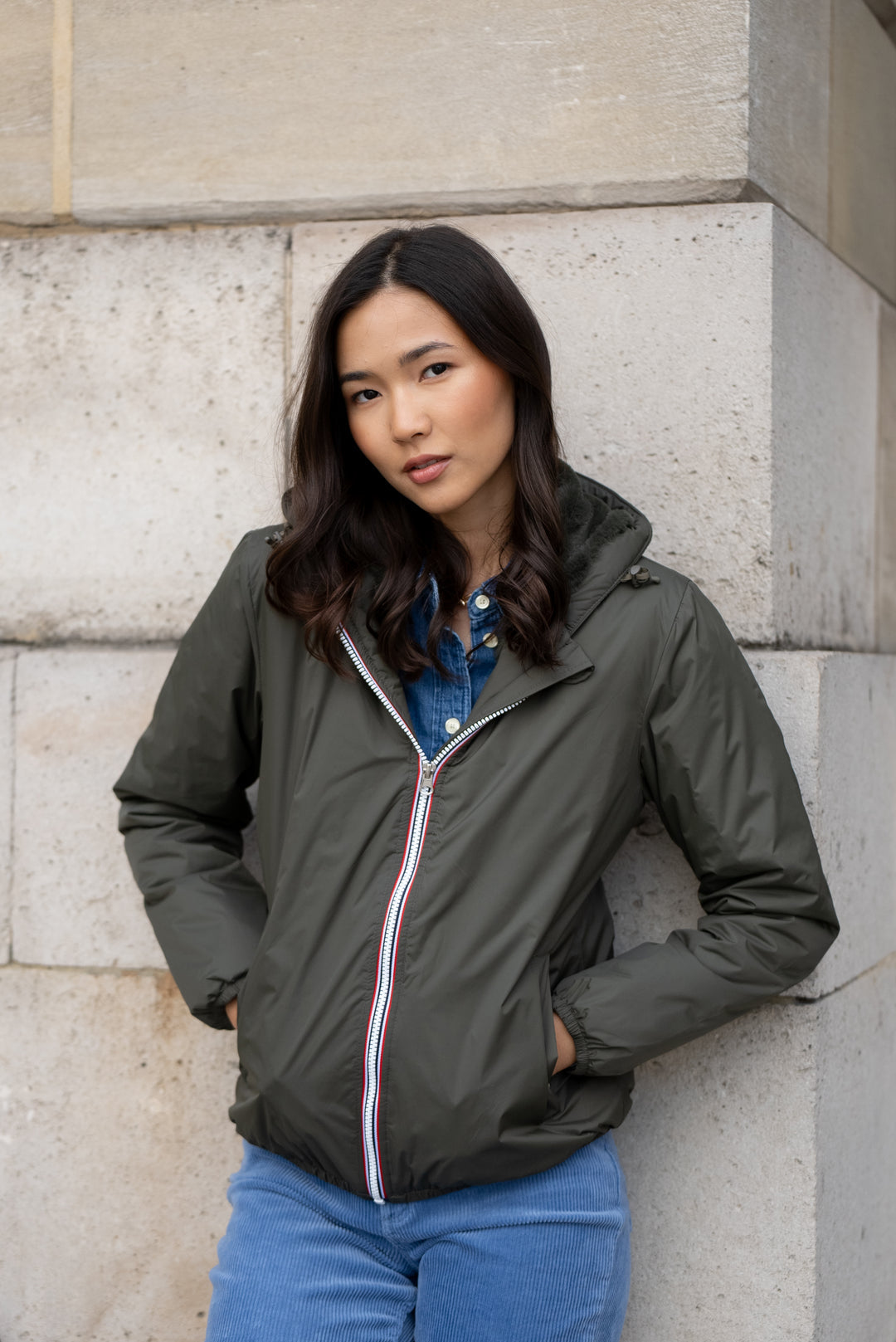 Parka Imperméable LOUISE COURT fourré - Kaki - LAURA JO