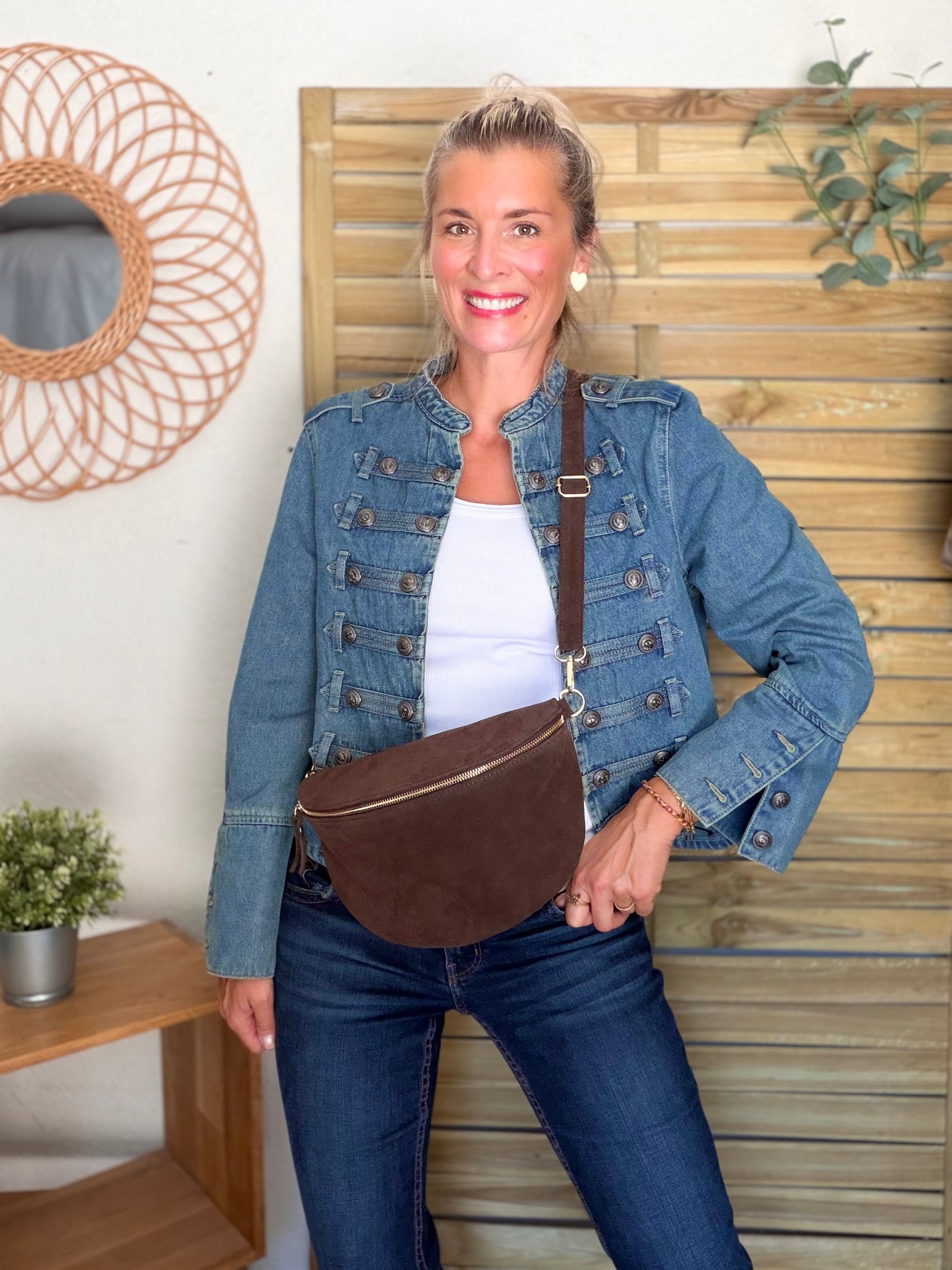 Veste courte en jean NAPOLÉON - Bleu Jean
