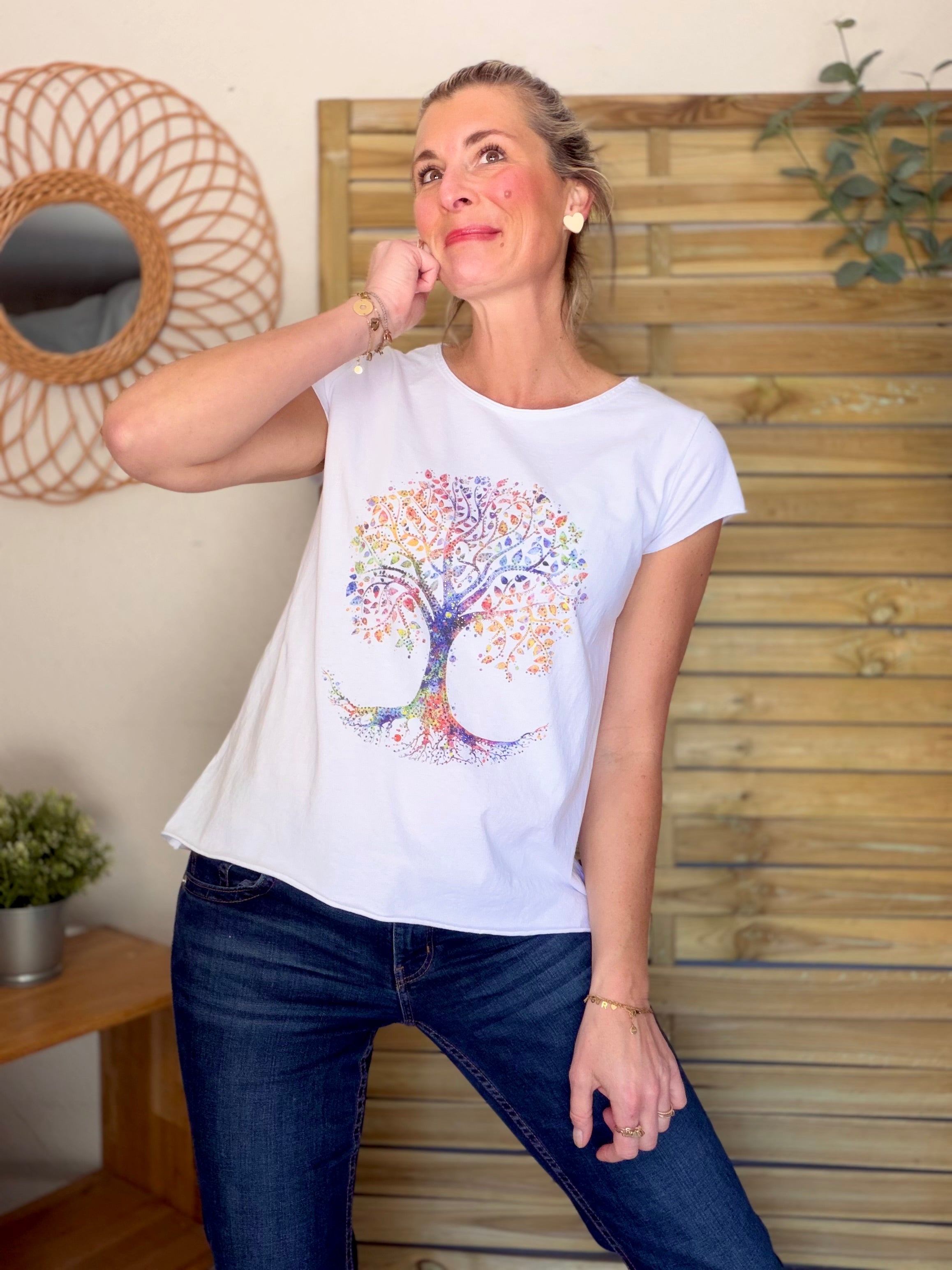 Tee shirt strass Arbre de vie 🌳🩷 BAYA