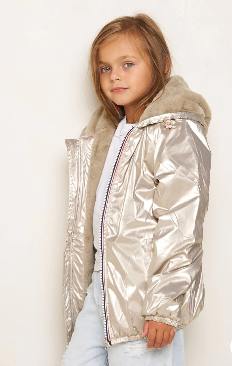 Parka Imperméable mixte LOUIS.E KIDS fourré - Doré - Laura Jo