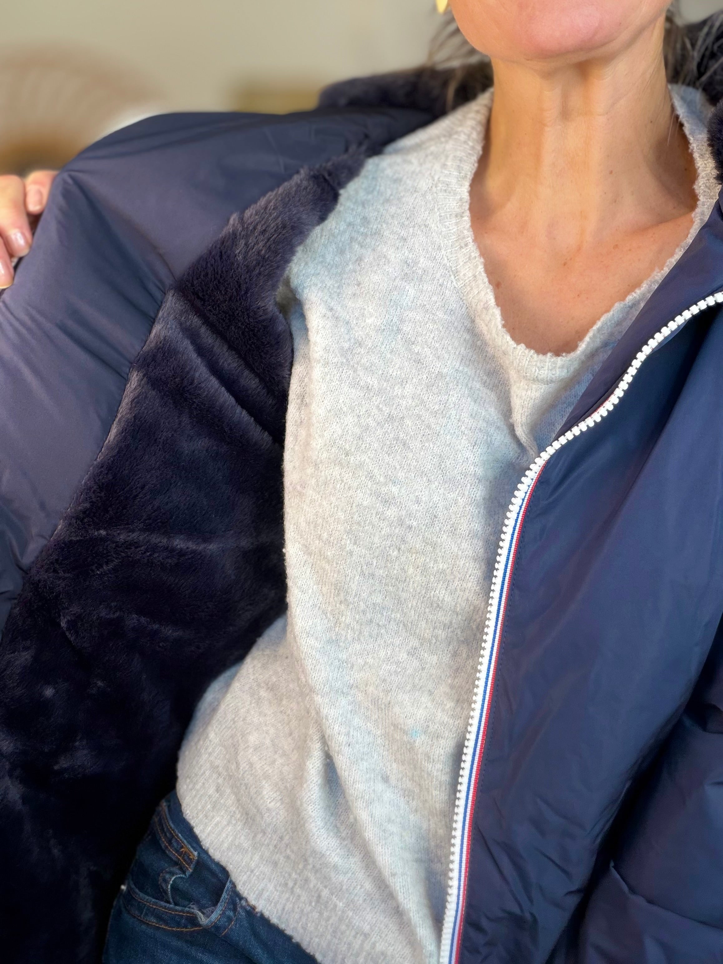 ⚡️ ARRIVAGE - Parka Imperméable fourré ALICE - Bleu marine