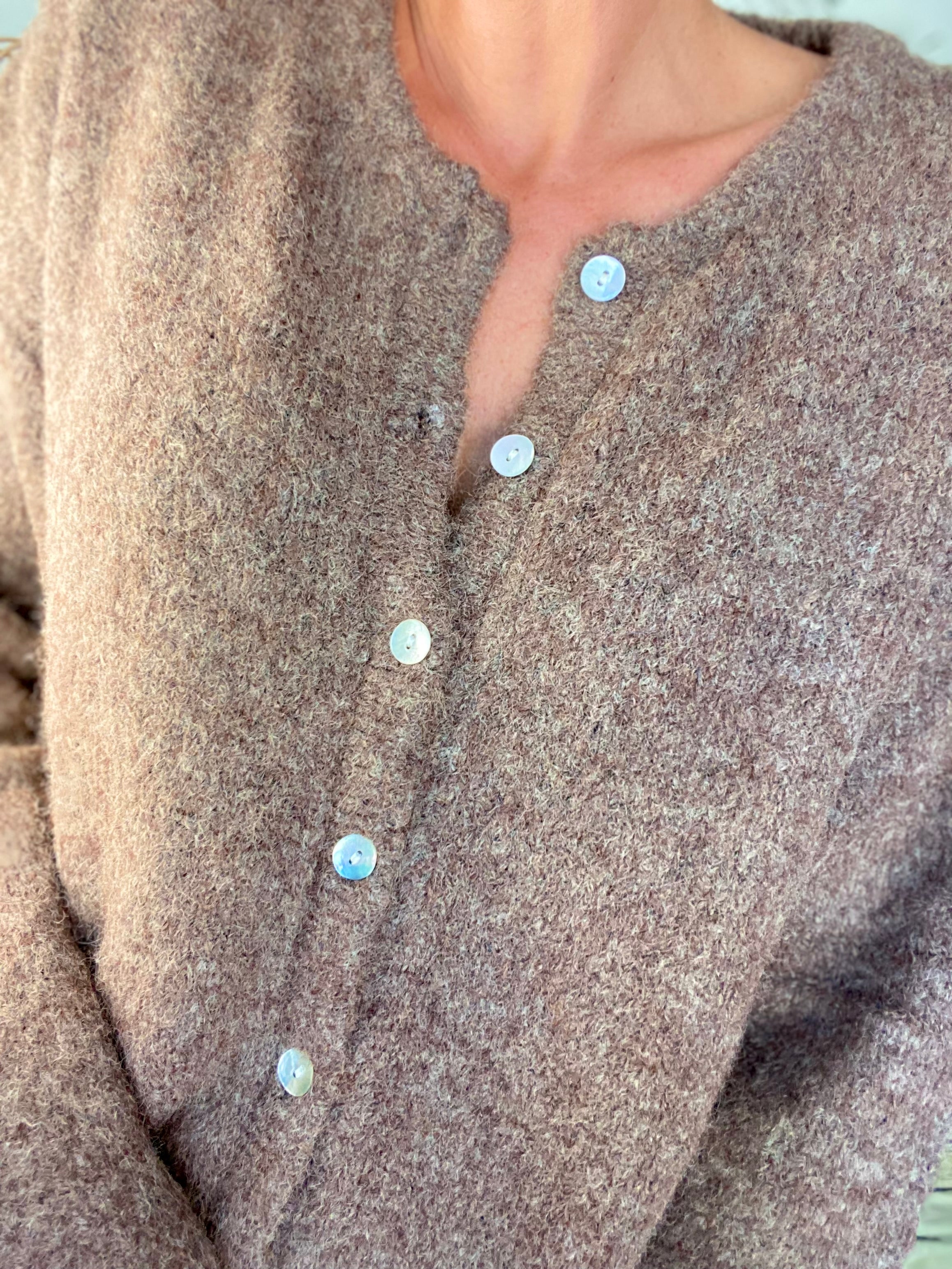 Gilet en maille MERYL - Chocolat chiné