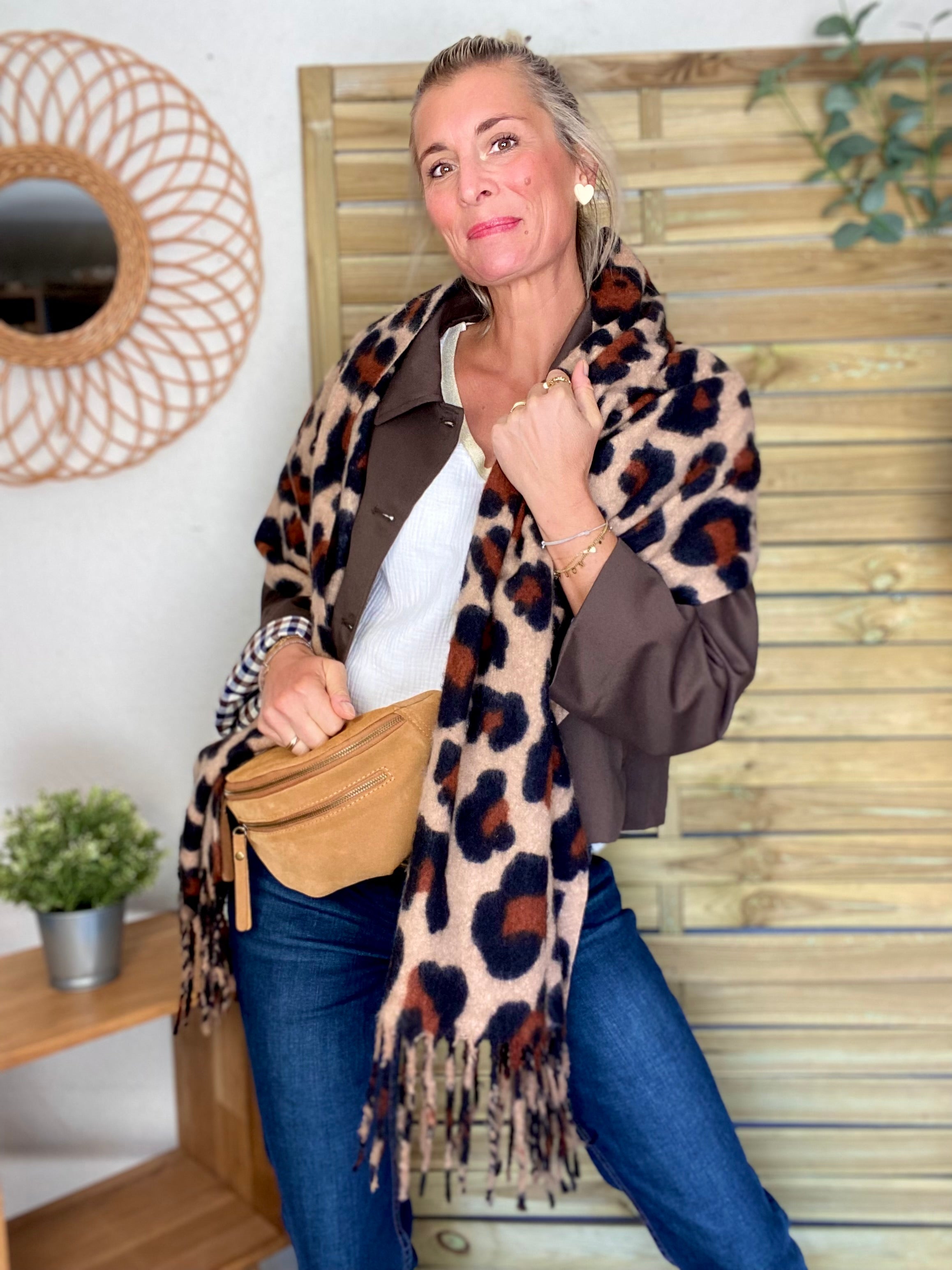 Veste Trench en coton avec vichy - YSEULT court Chocolat