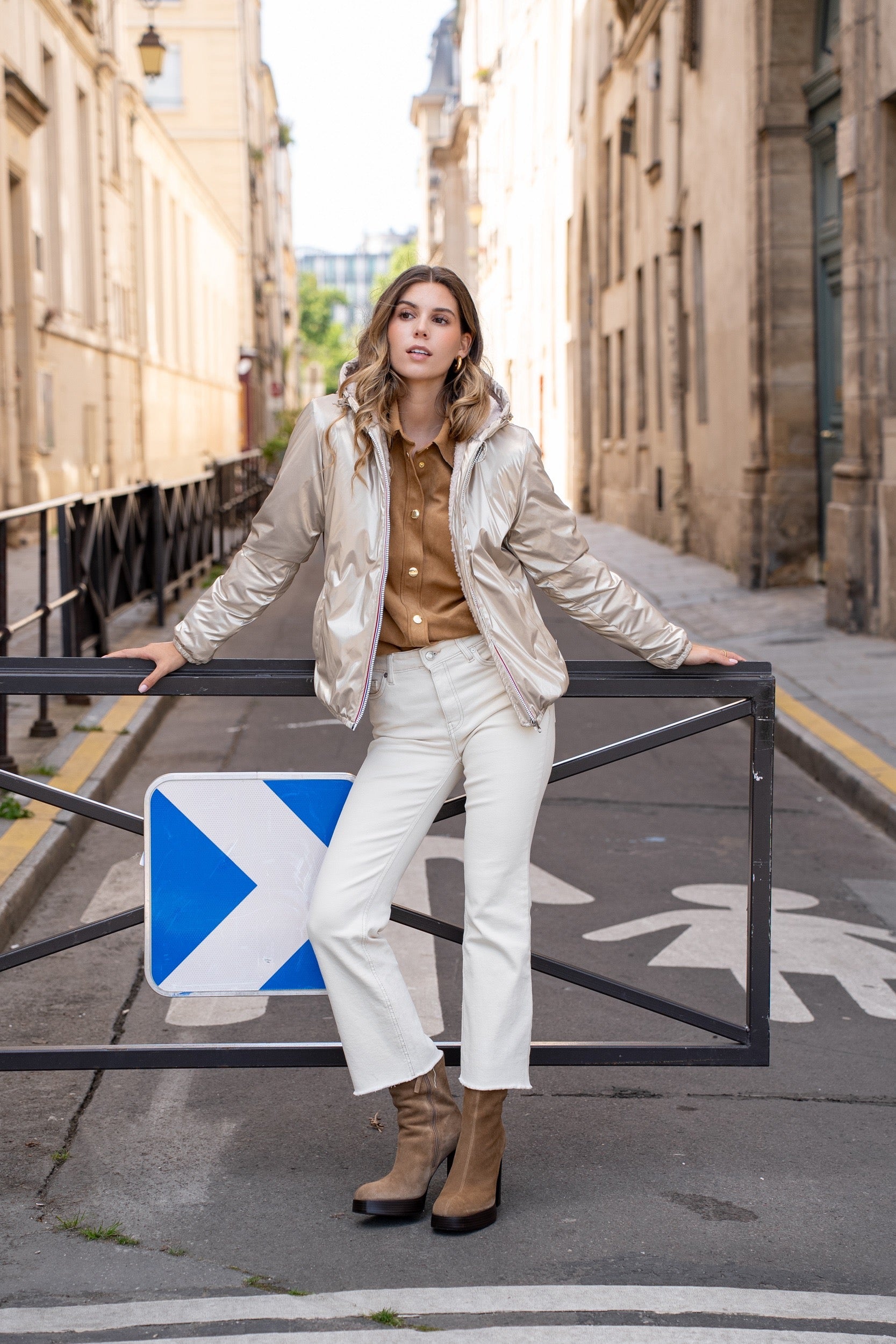 PRÉCOMMANDE (Expédition 26/11) - Parka Imperméable LOUISE COURT sherpa - Doré - LAURA JO