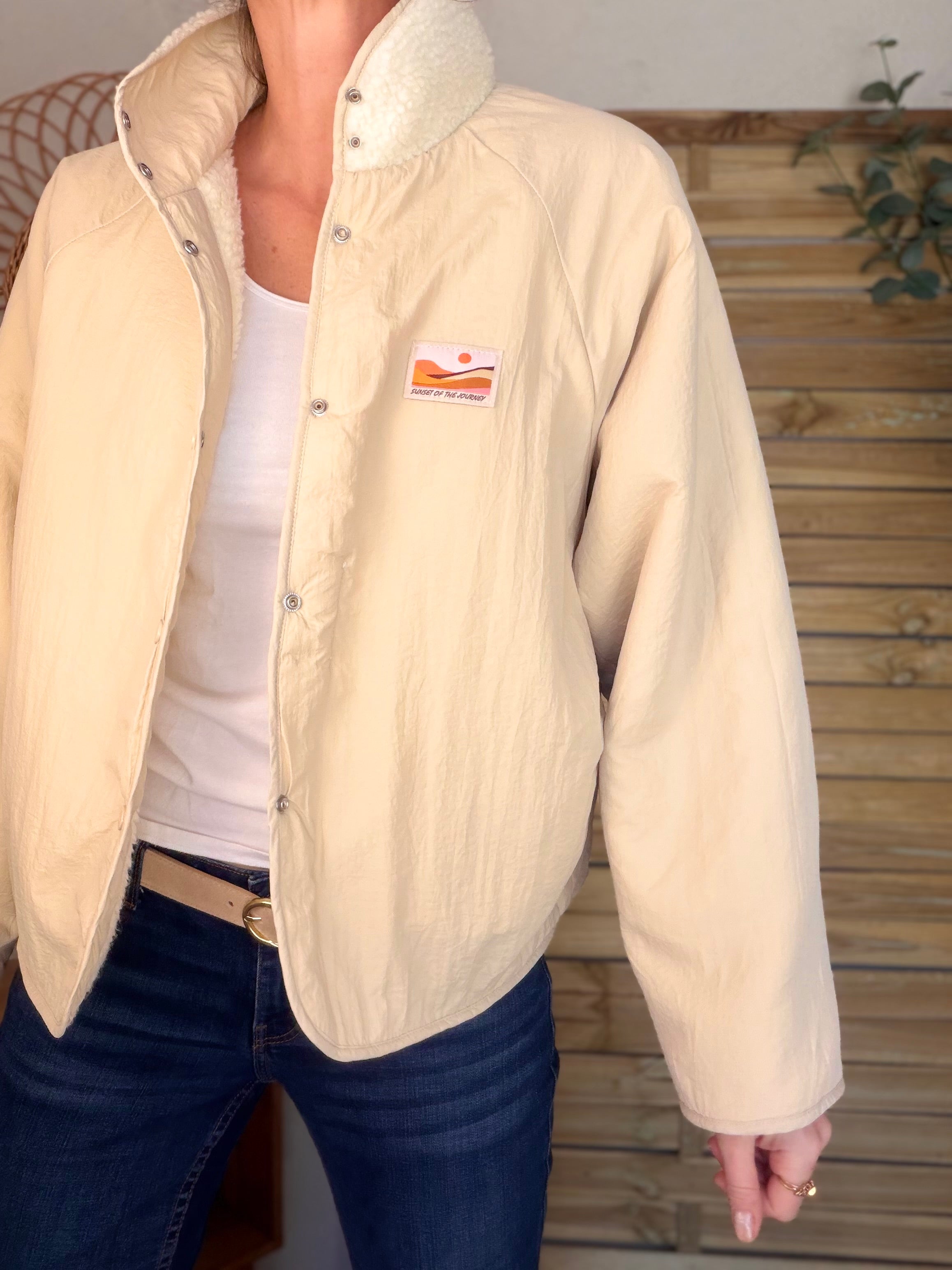 Veste matelassée réversible Sherpa AMÉLIE Beige