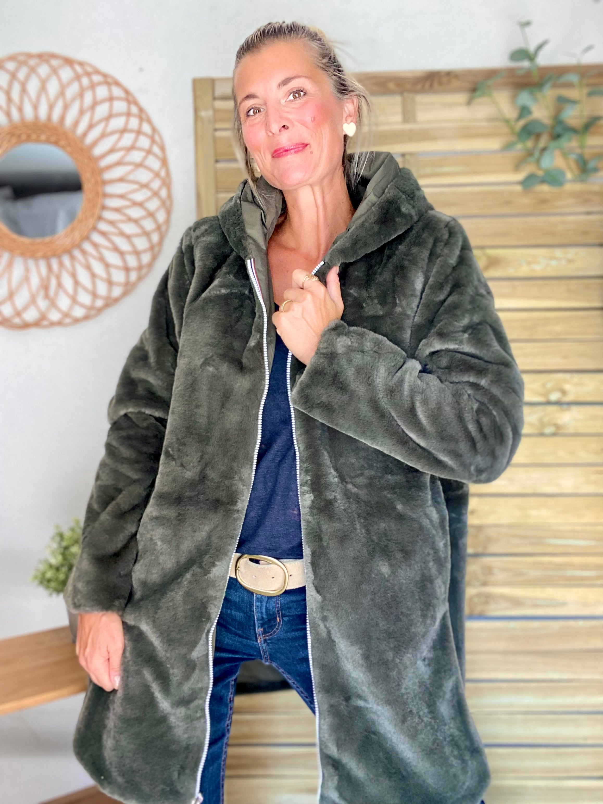 Parka Imperméable réversible fourrée Kaki / Kaki ALIX - LAURA JO