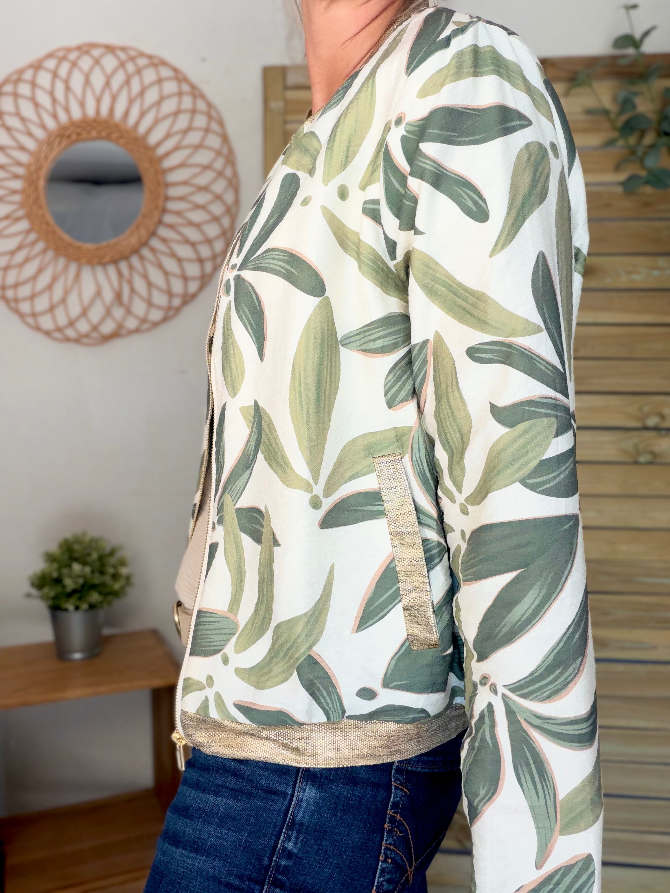 Veste bombers feuillage ANAÏS