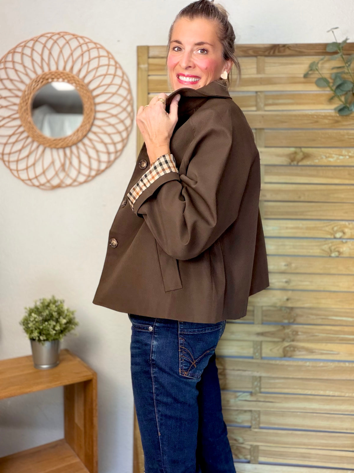 ⚡️ ARRIVAGE • Veste Trench, doublure à carreaux DANA Chocolat