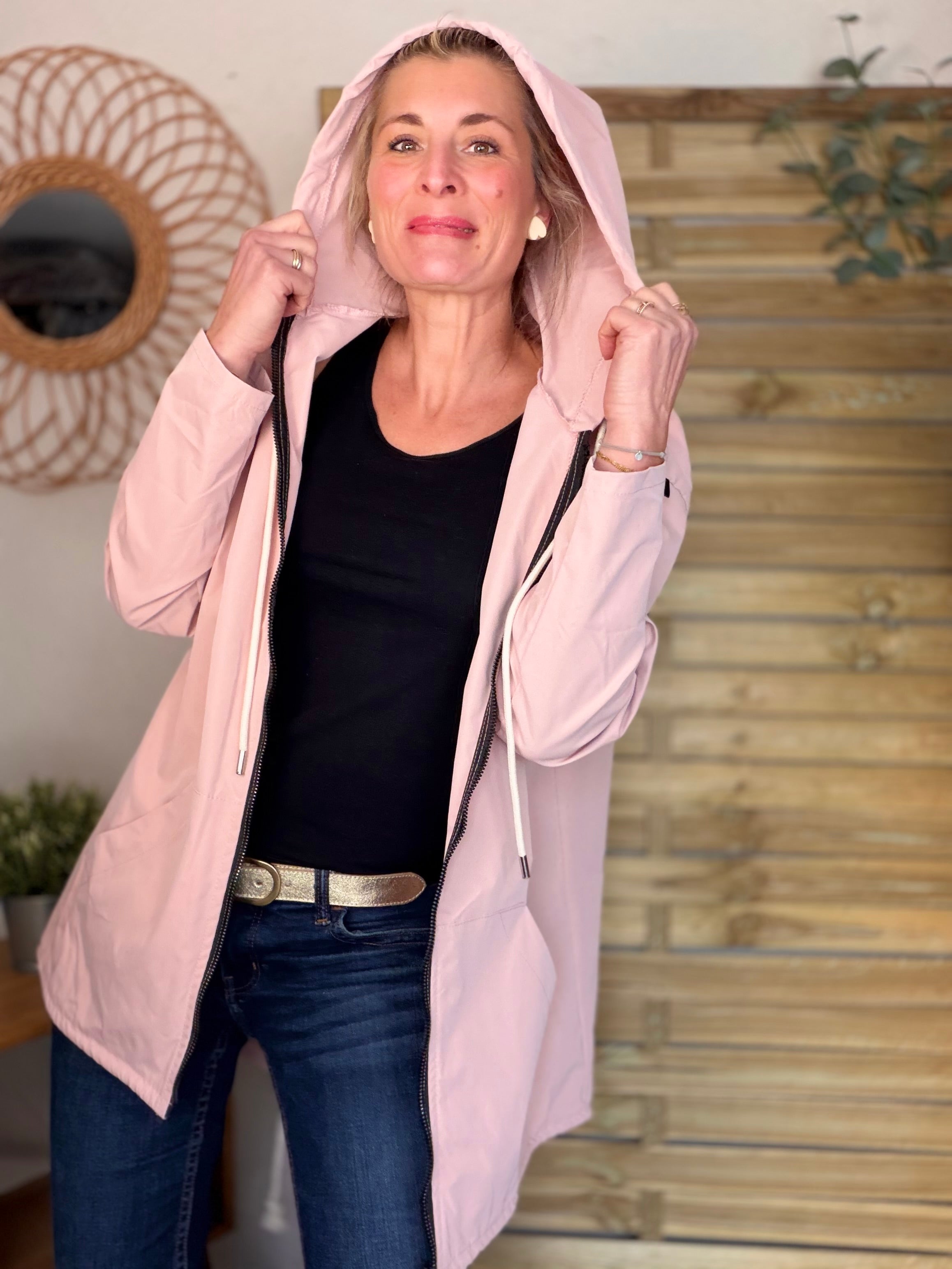 Veste Coupe vent long LESLIE - Rose clair