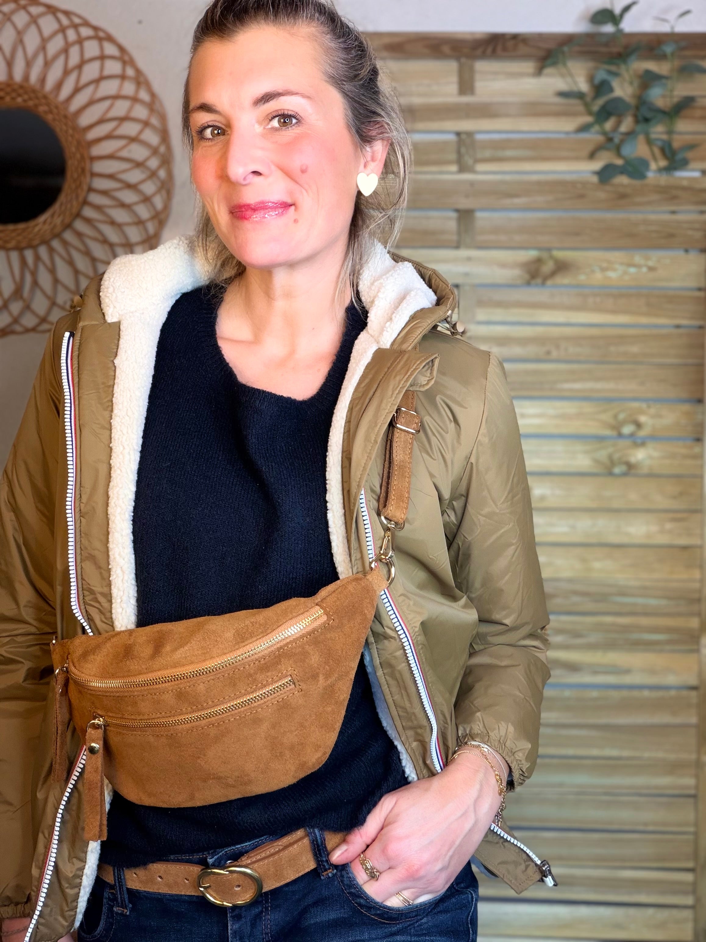 Parka Imperméable LOUISE COURT sherpa - Camel - LAURA JO