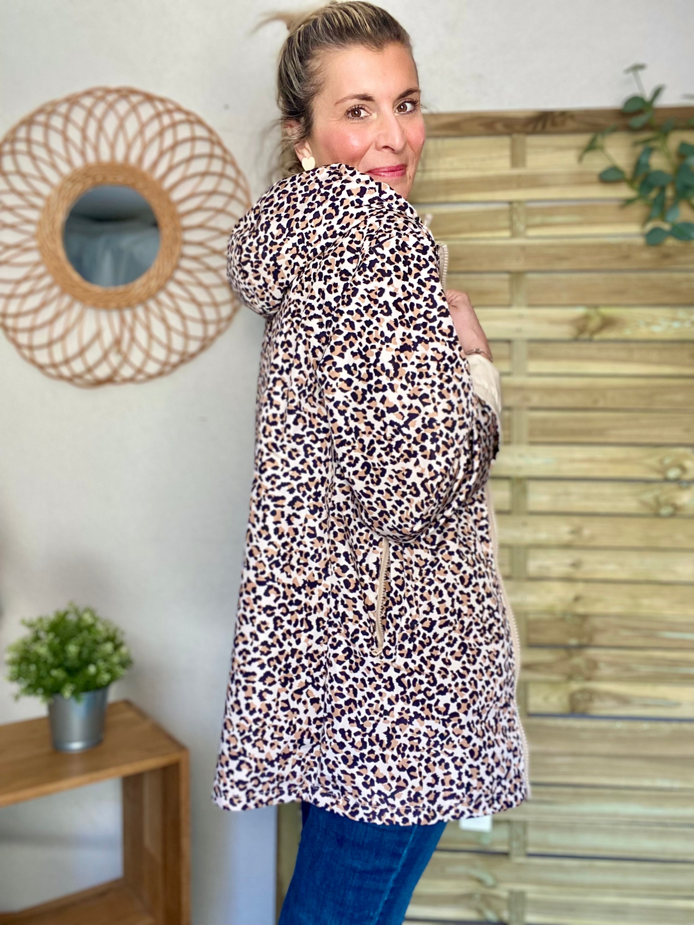 Imperméable réversible mi-long ALICE - Léo 🐆 / Beige