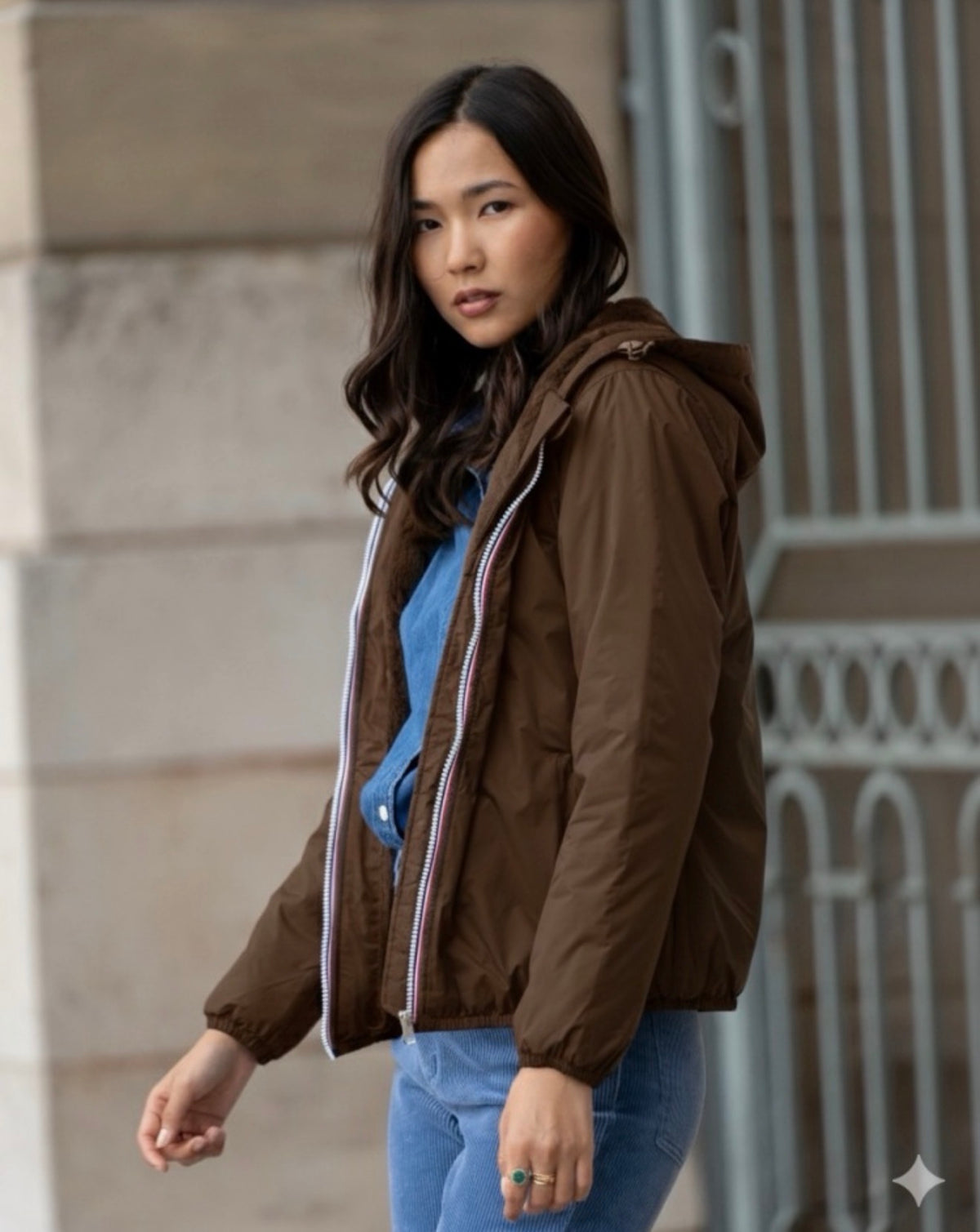 LAURA JO - Parka Imperméable LOUISE COURT fourré - Chocolat