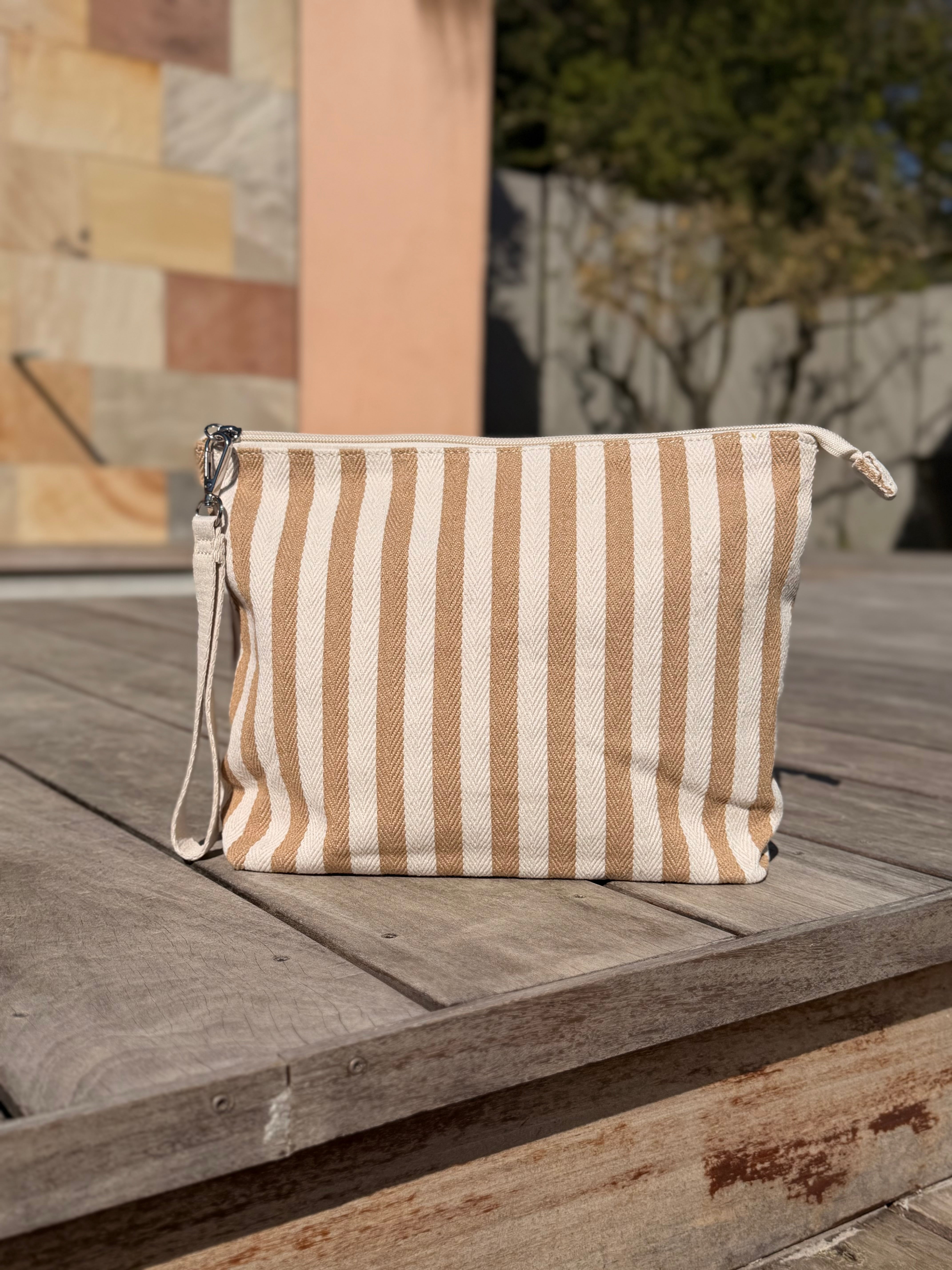 Pochette / Trousse de toilette rayée PAULINA