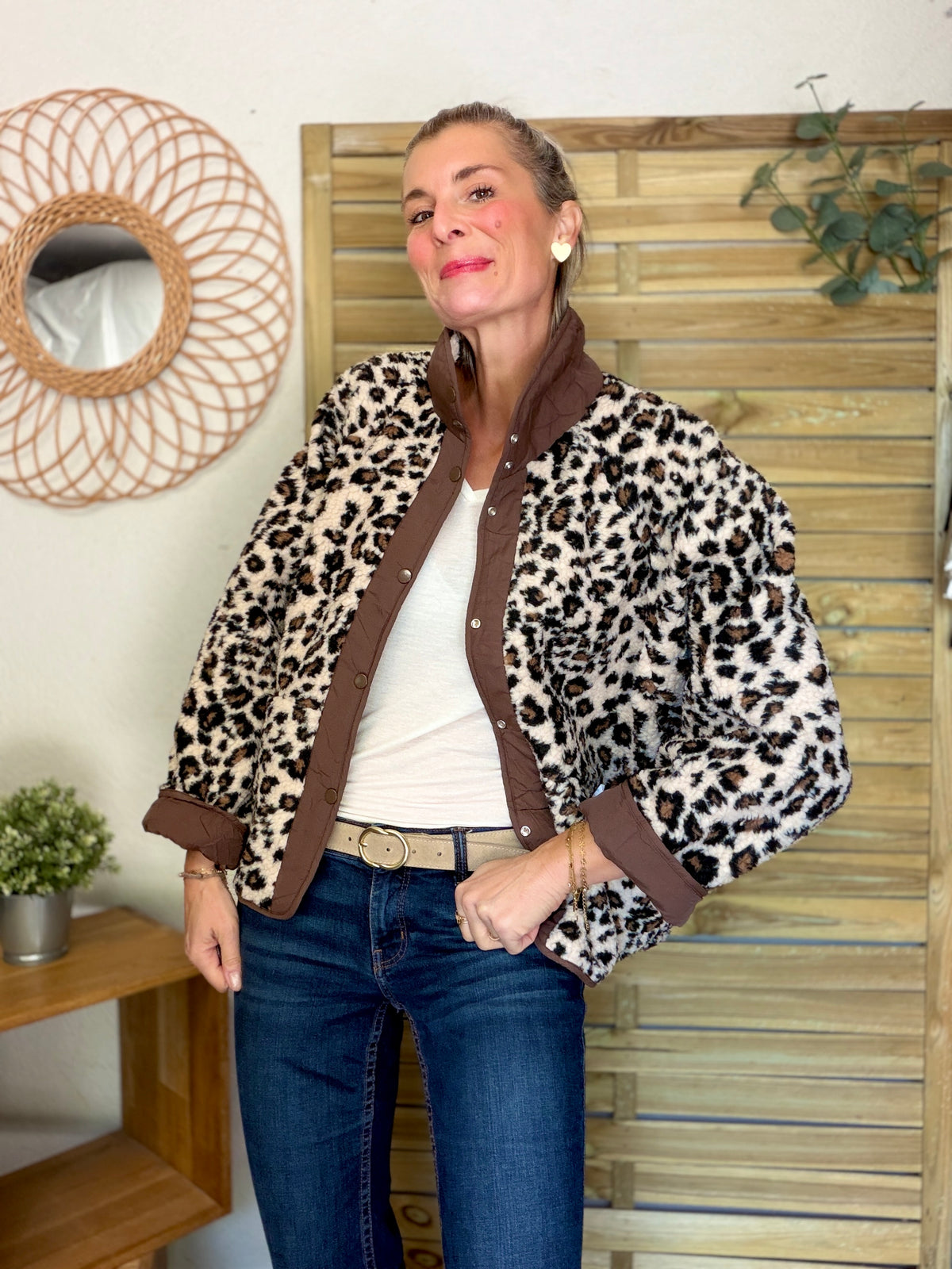 Veste matelassée réversible Sherpa AMÉLIE Choco / Léo