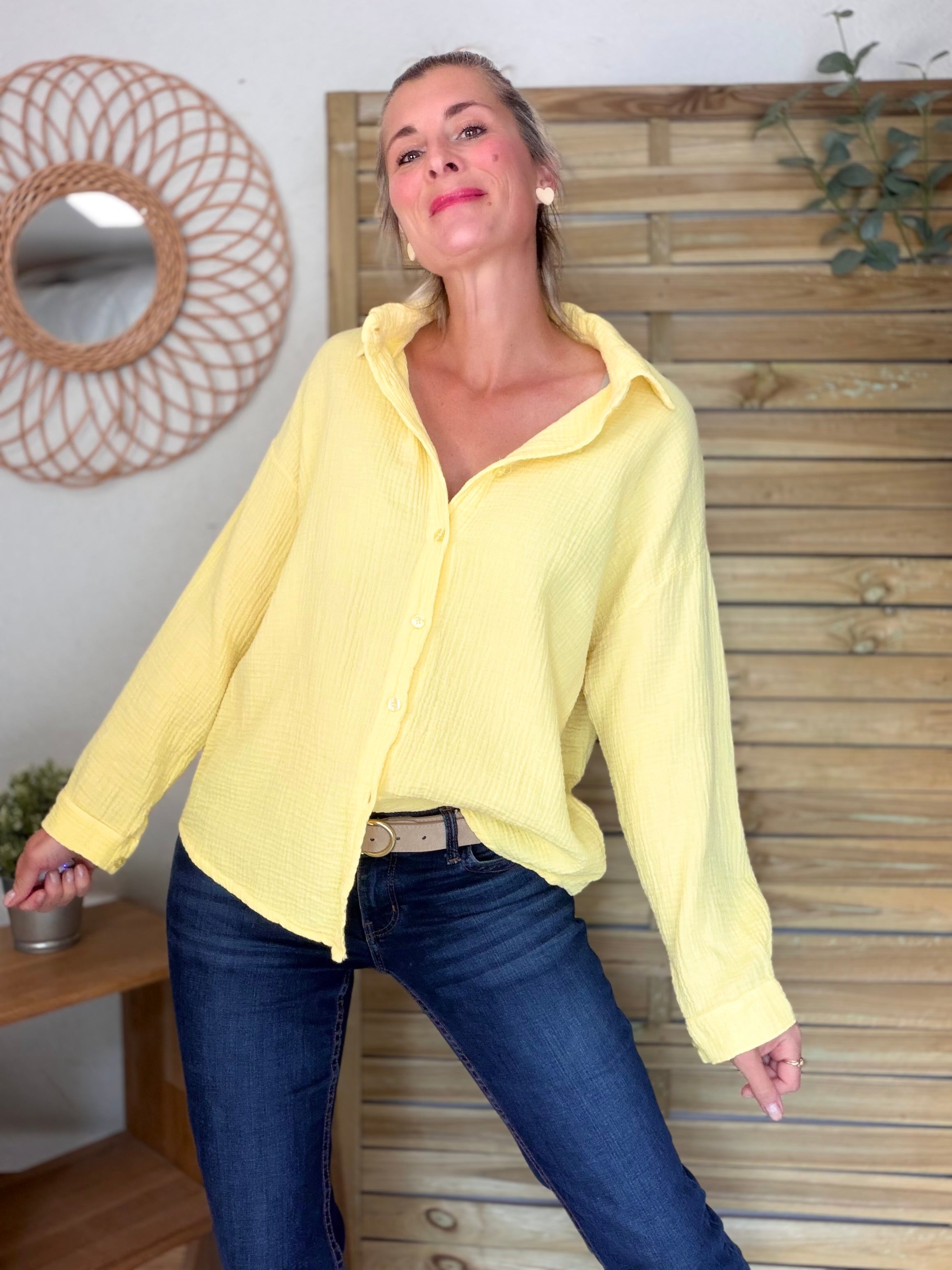 Chemise en gaze de coton ICONIC - ALANIS Jaune