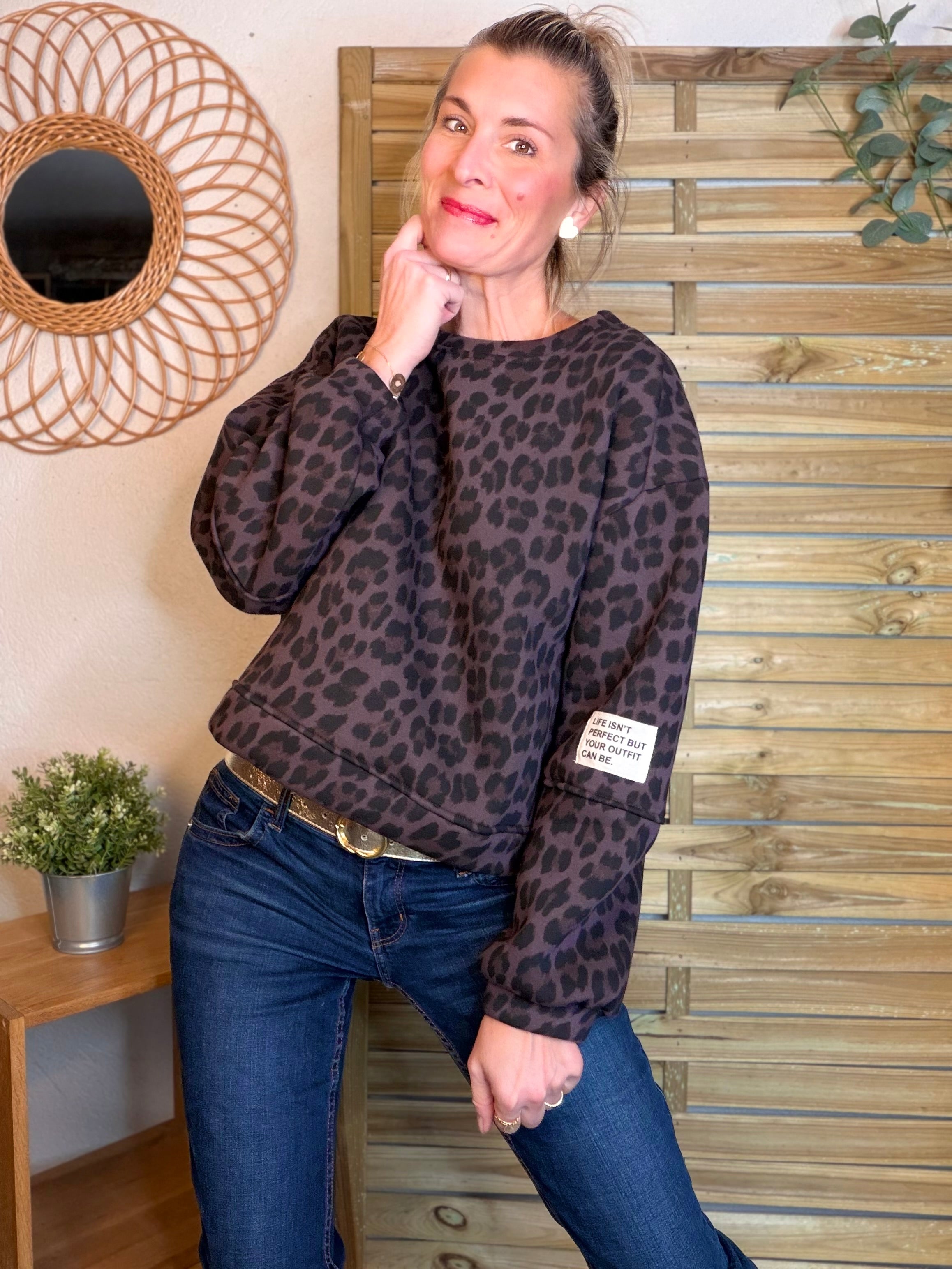 Sweat molleton imprimé Léo 🐆 MANON