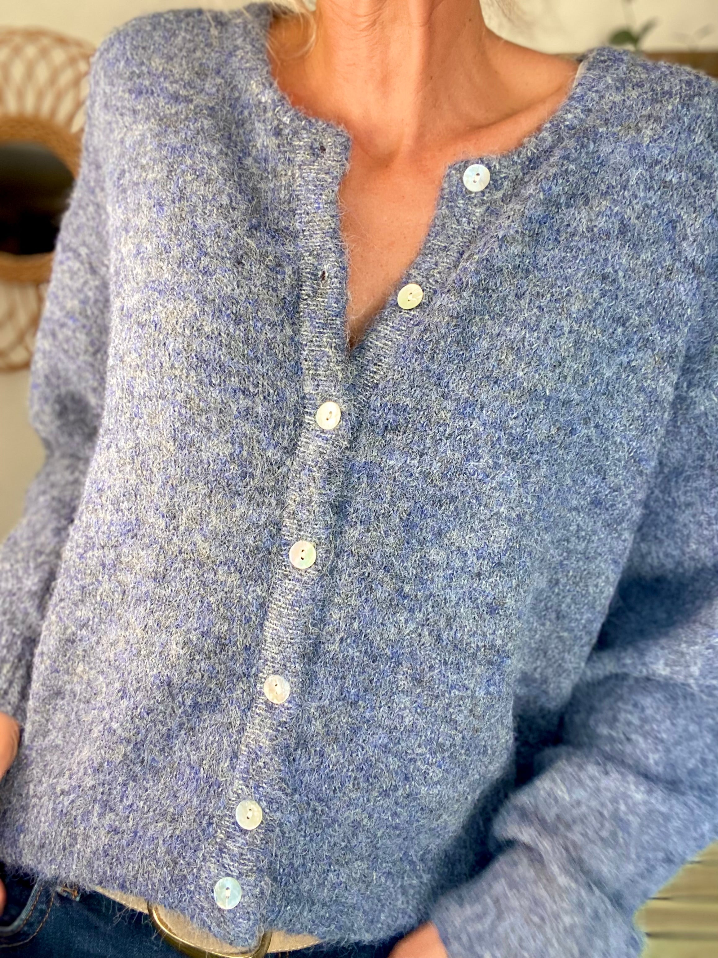 Gilet en maille MERYL - Denim