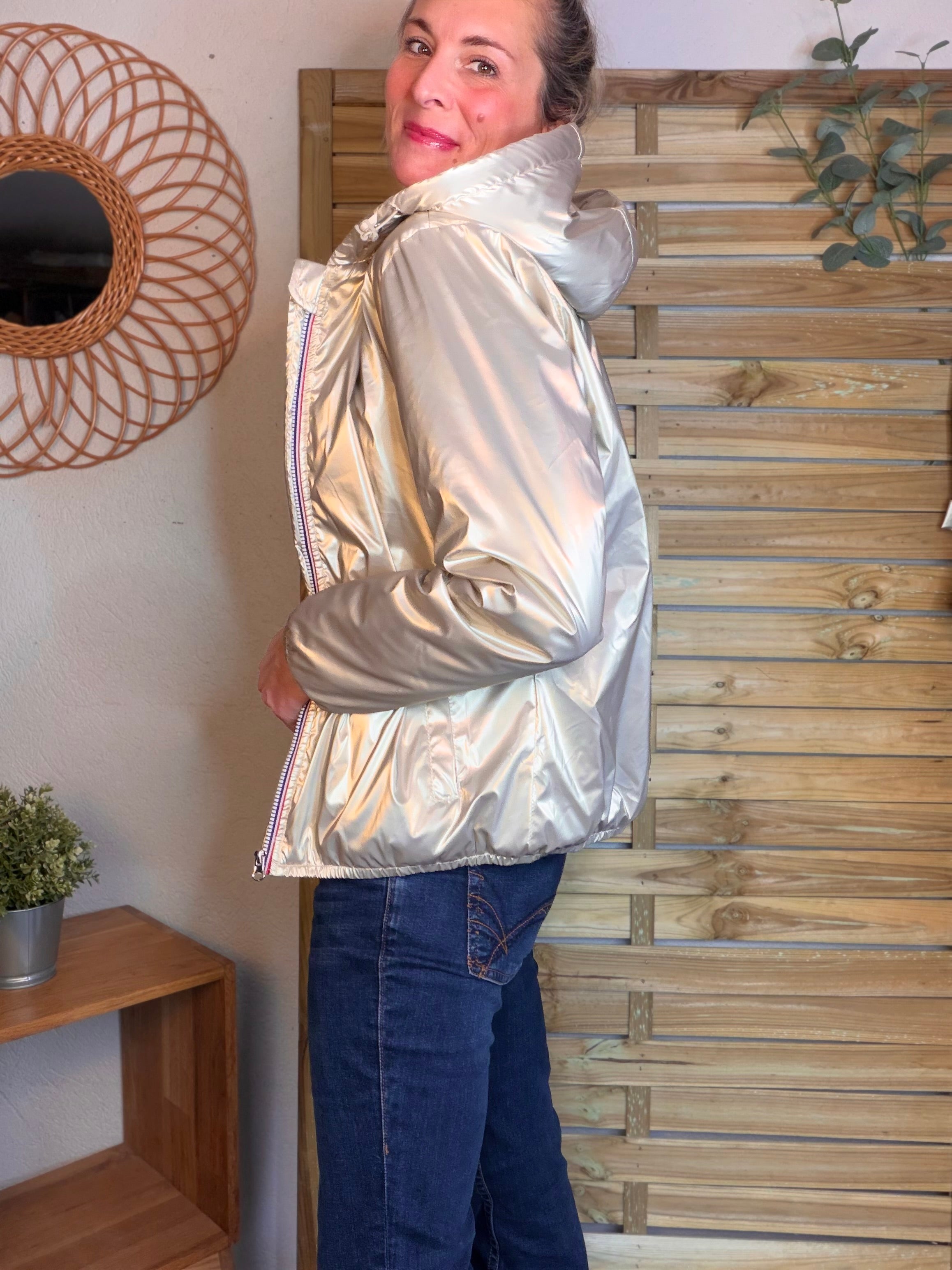 Parka Imperméable LOUISE COURT sherpa - Doré - LAURA JO (DÉSTOCKAGE sur Taille L)