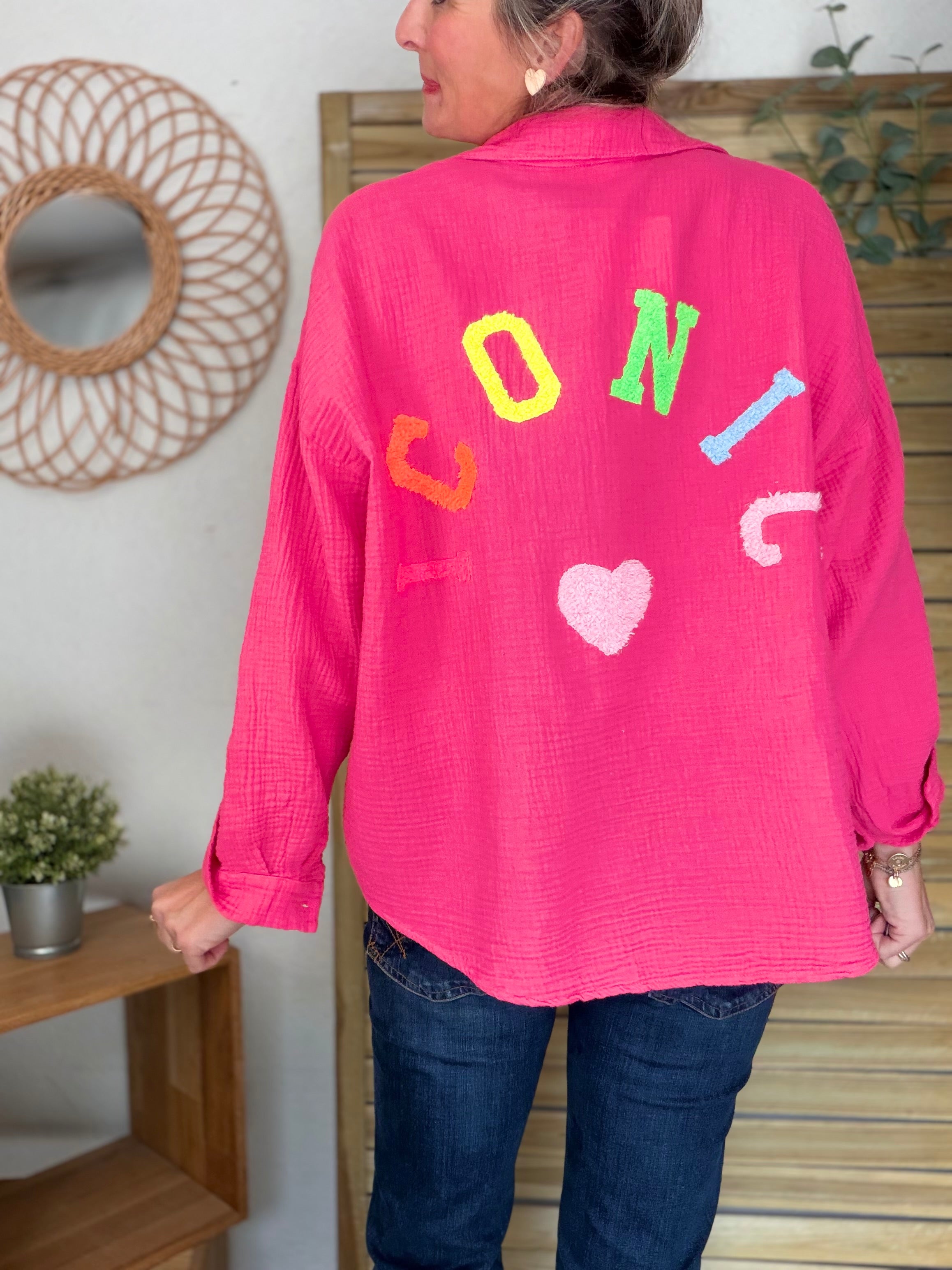 Chemise en gaze de coton ICONIC - ALANIS Rose fuschia