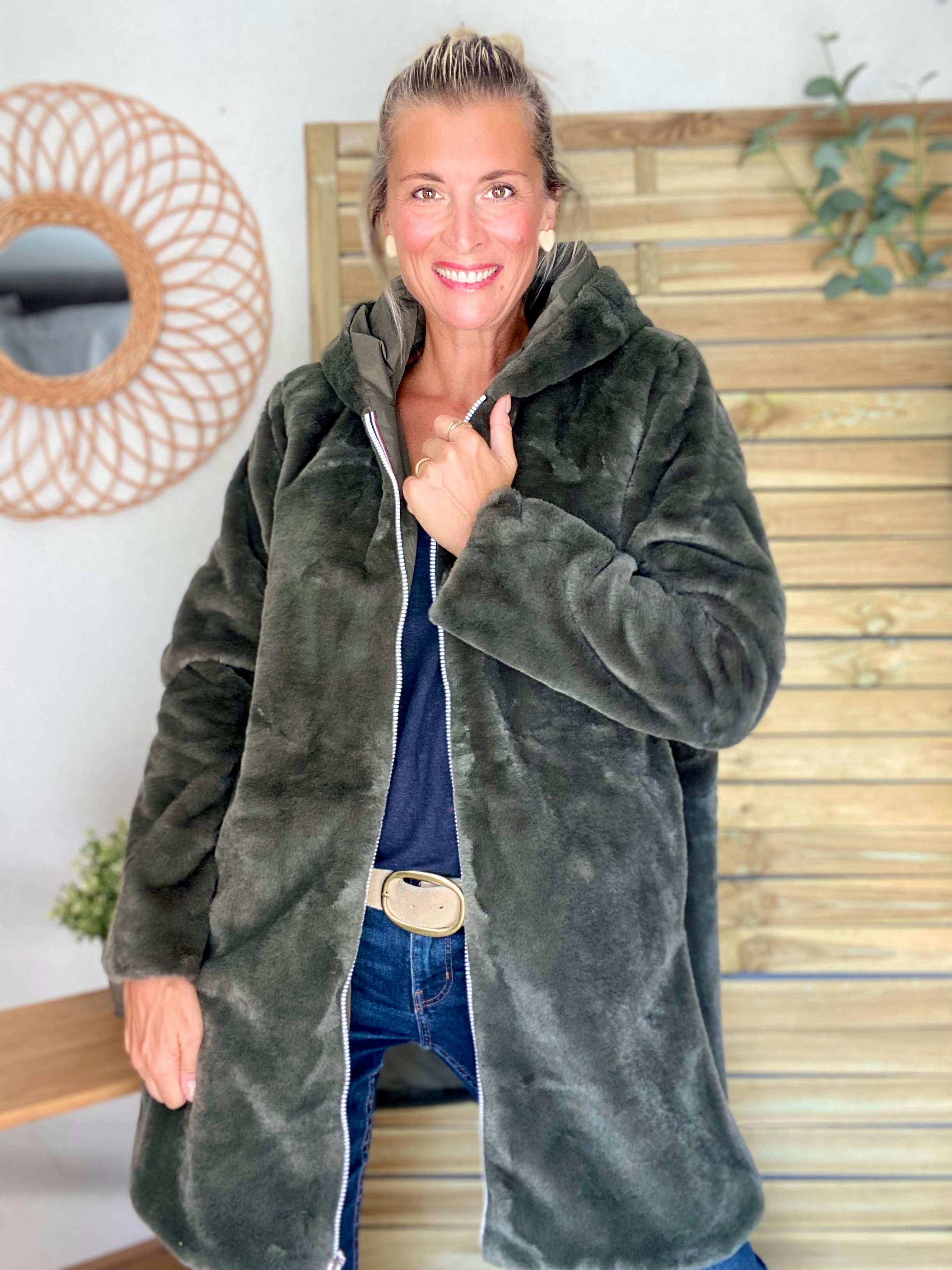 Parka Imperméable réversible fourrée Kaki / Kaki ALIX - LAURA JO