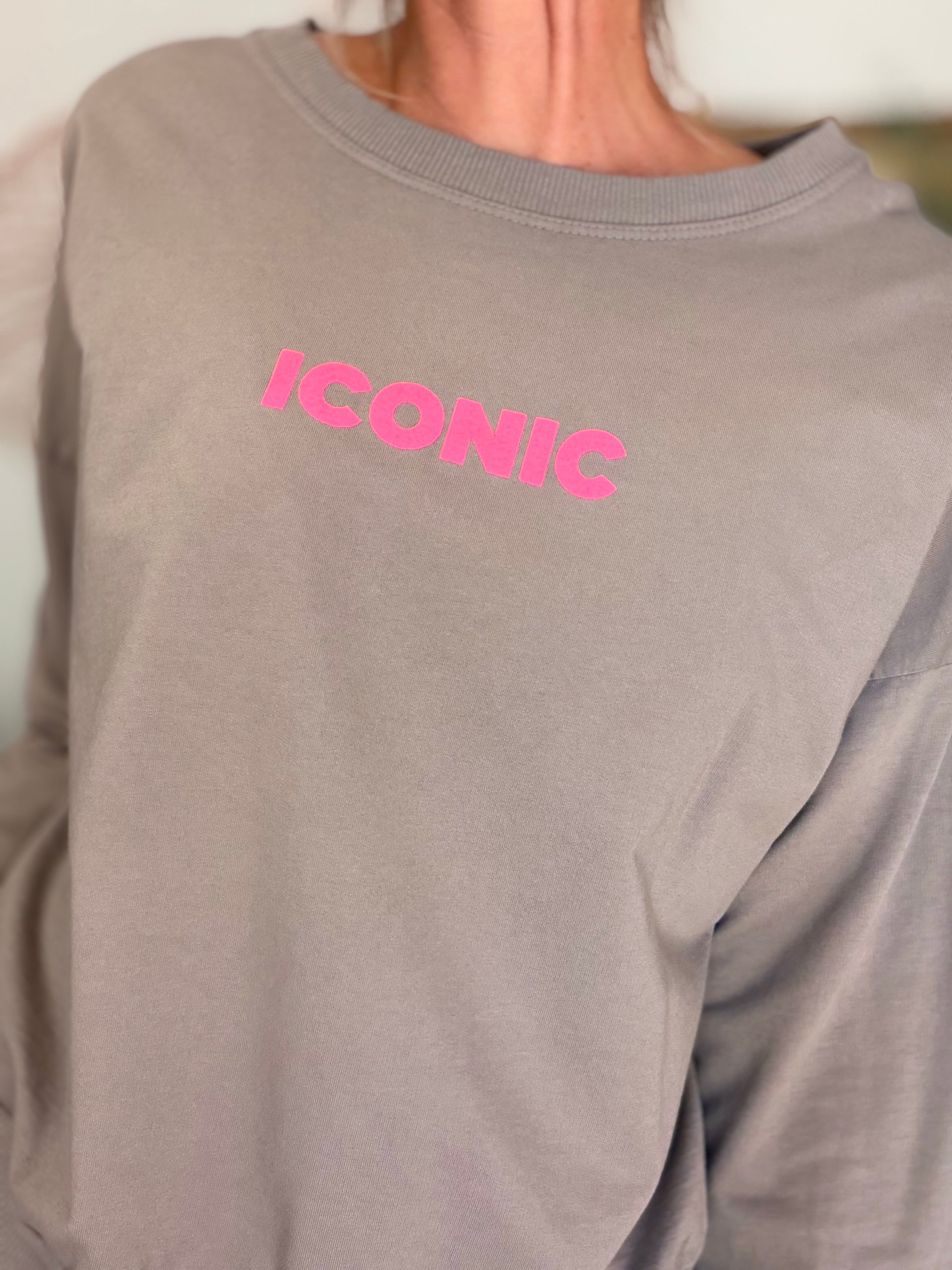Sweat ICONIC léger 100% coton FAUSTINE Taupe (taille 36 à 46)