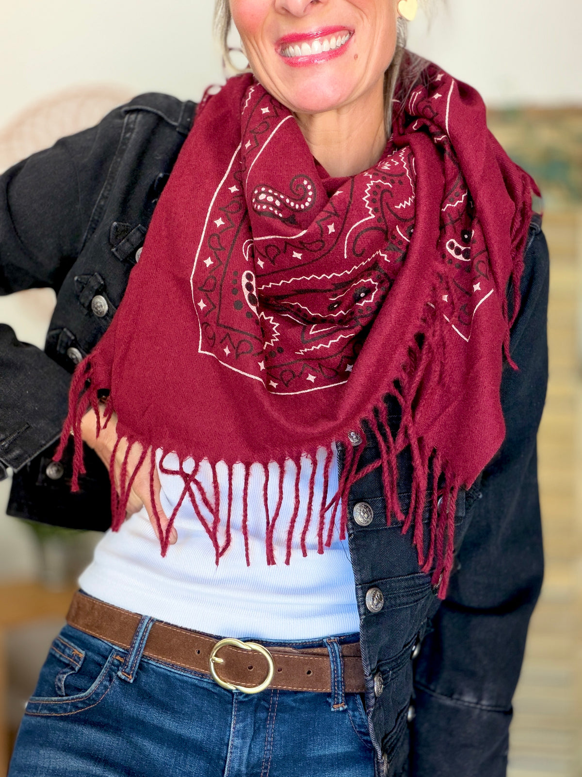 Écharpe Bandana Bordeaux