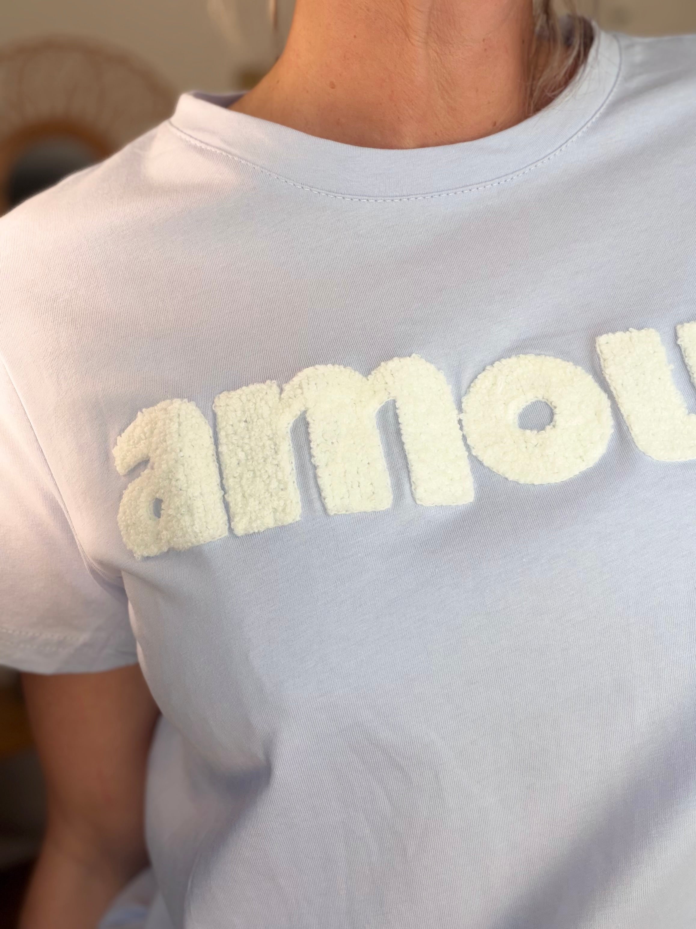 Tee shirt amour MAÏA Bleu ciel