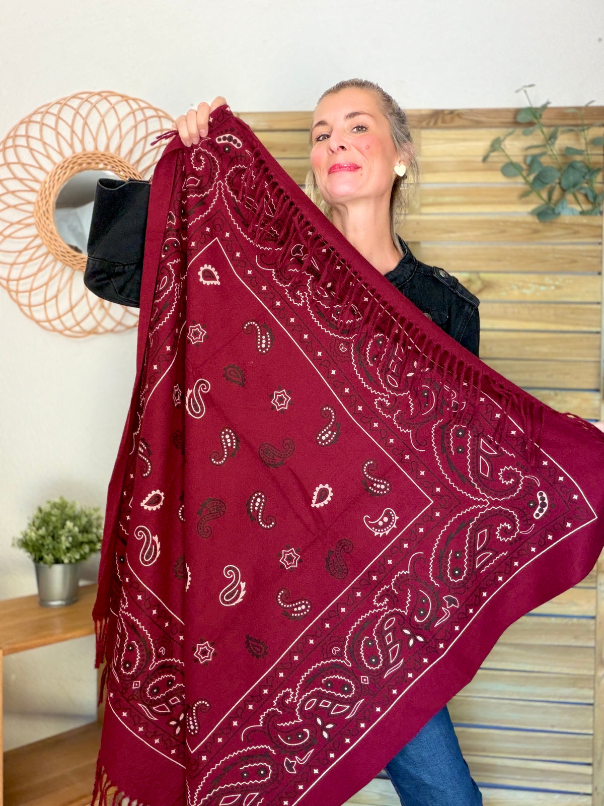 Écharpe Bandana Bordeaux