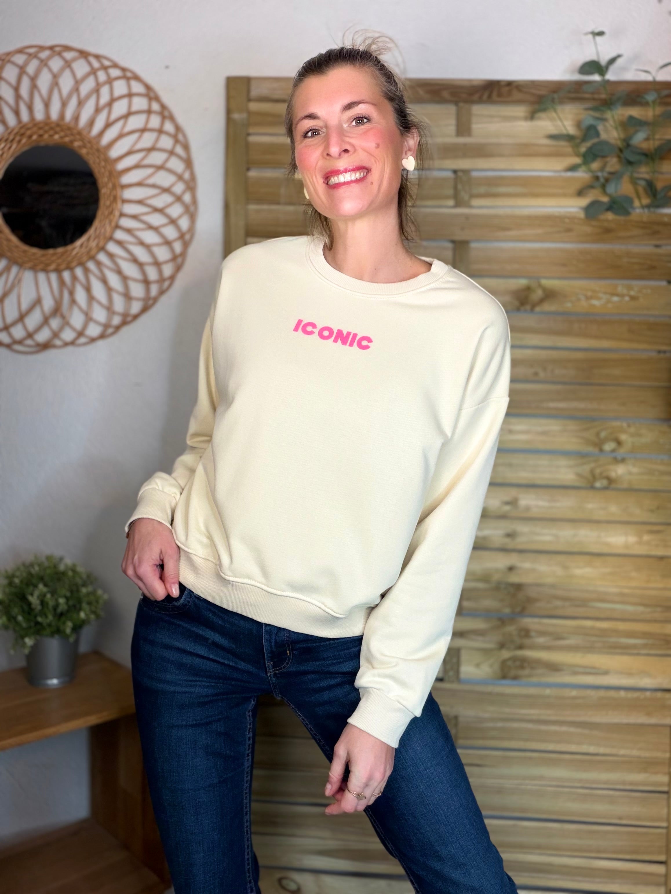 Sweat ICONIC COLINE - Jaune clair