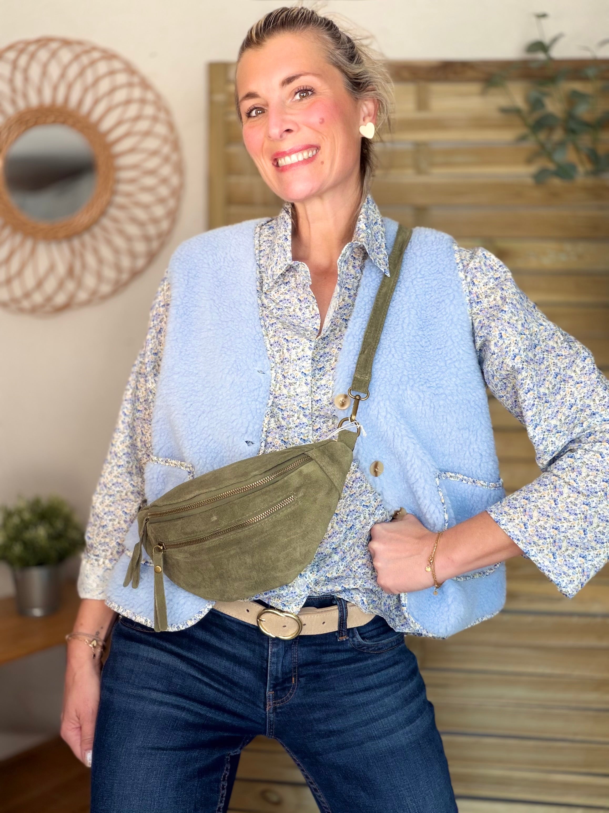 Chemise imprimée Liberty AZÉLIE Bleu