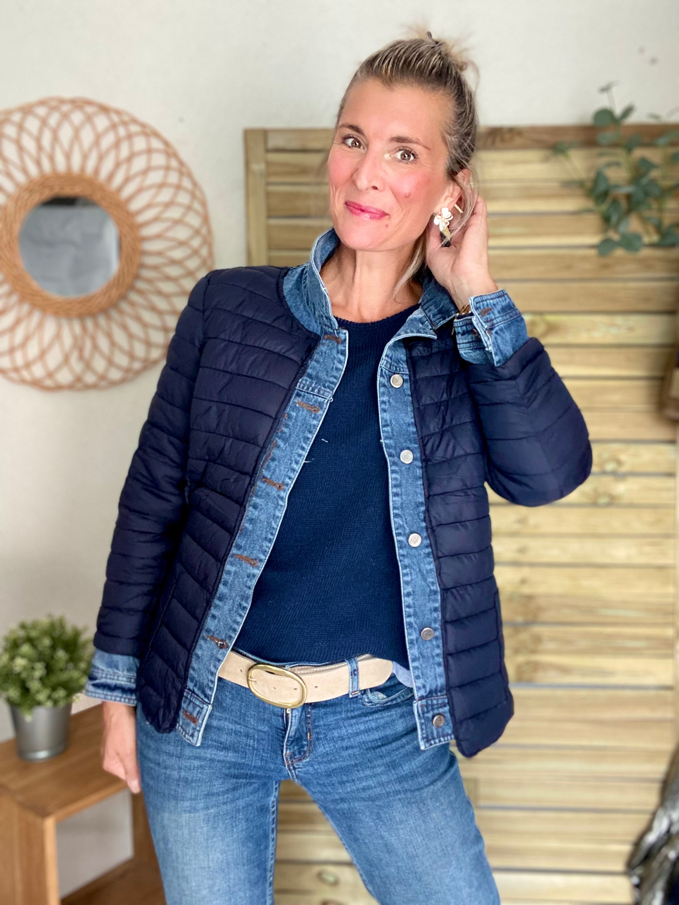 Veste Jean / Doudoune légère JACKIE - Bleu marine