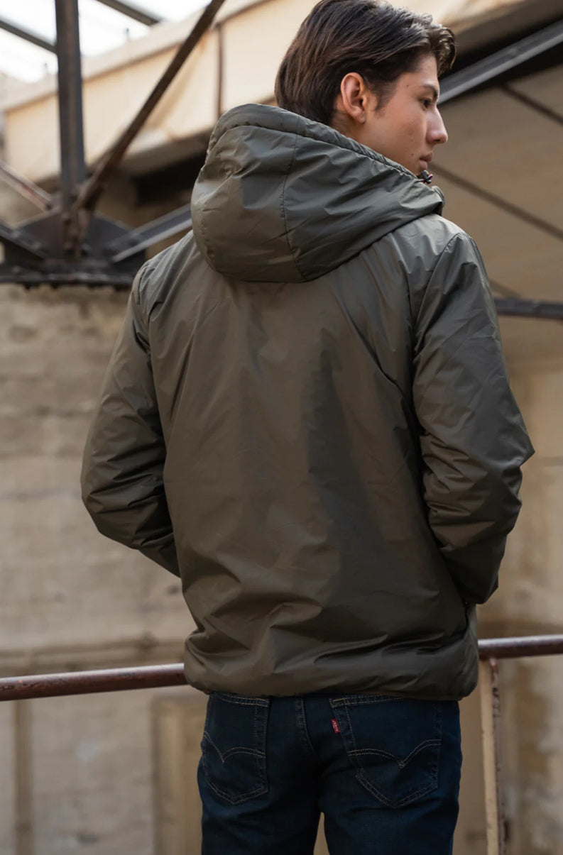 Parka Imperméable Homme LOUIS* COURT fourré sherpa - Kaki - Laura Jo