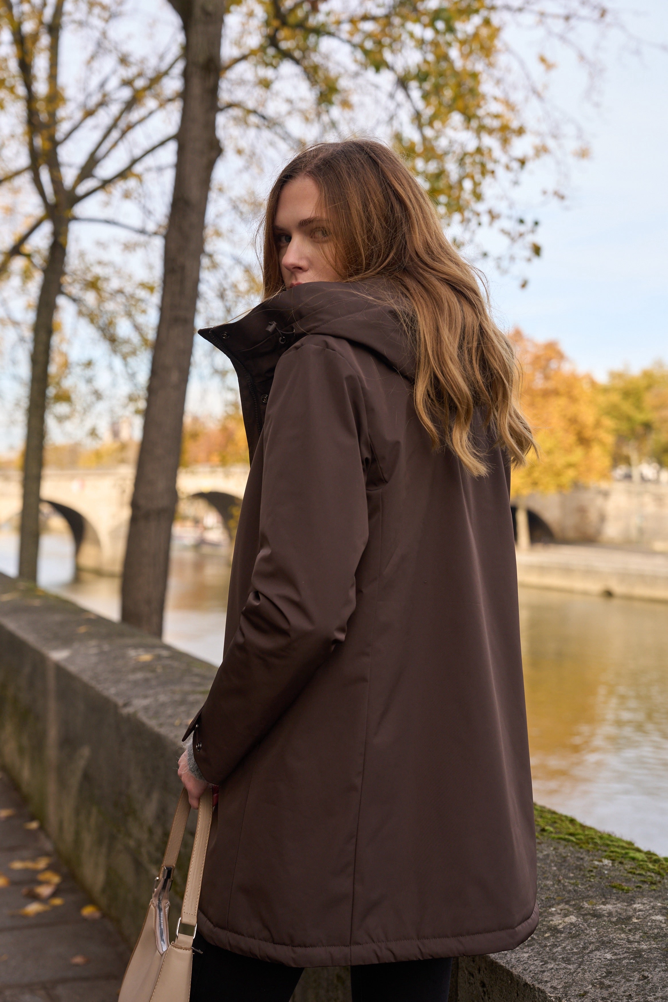 Parka fourrée imperméable AMBRE - Chocolat / Beige - LAURA JO