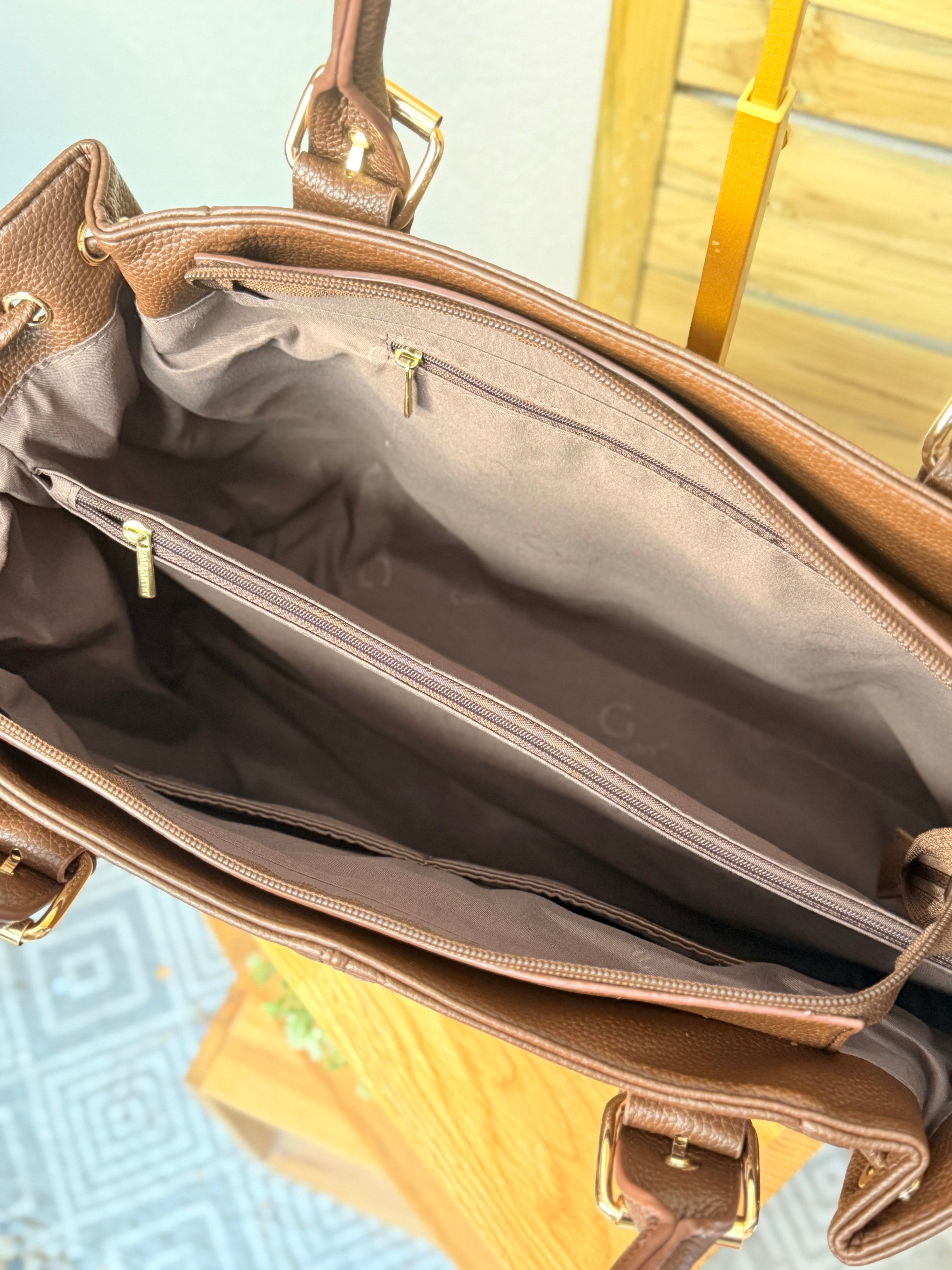 Sac cabas XL simili cuir CLÉA Café