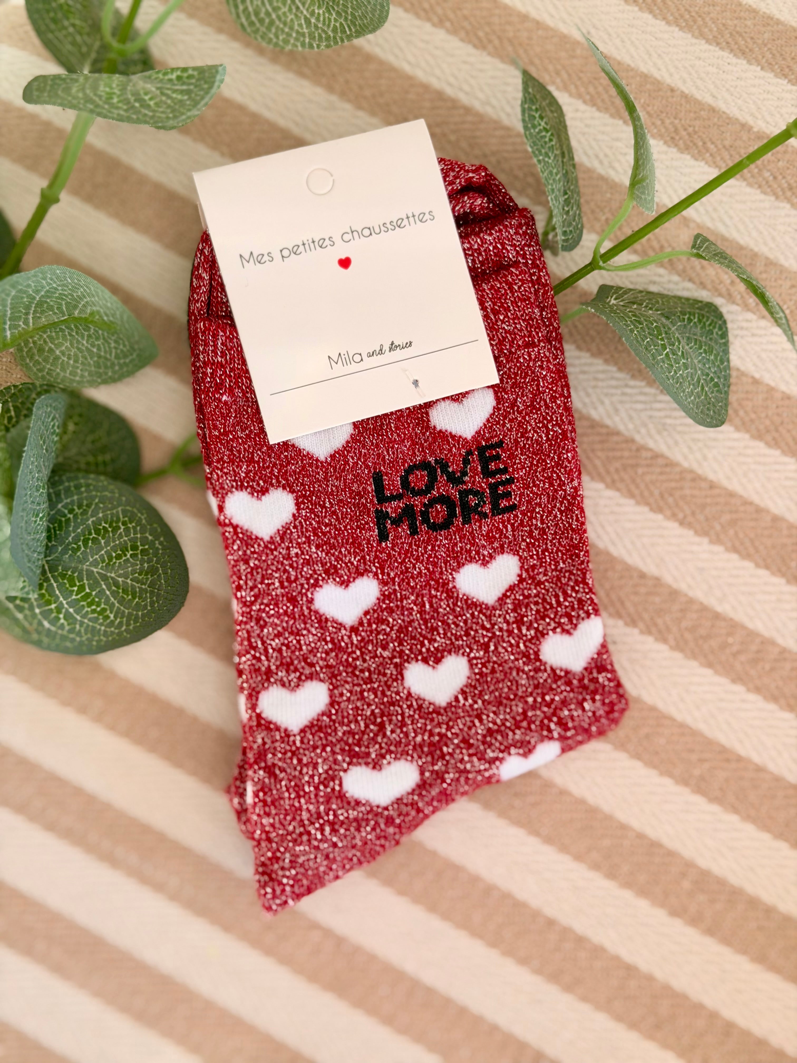 Chaussettes ZORA - Cœurs ♥️ LOVE MORE