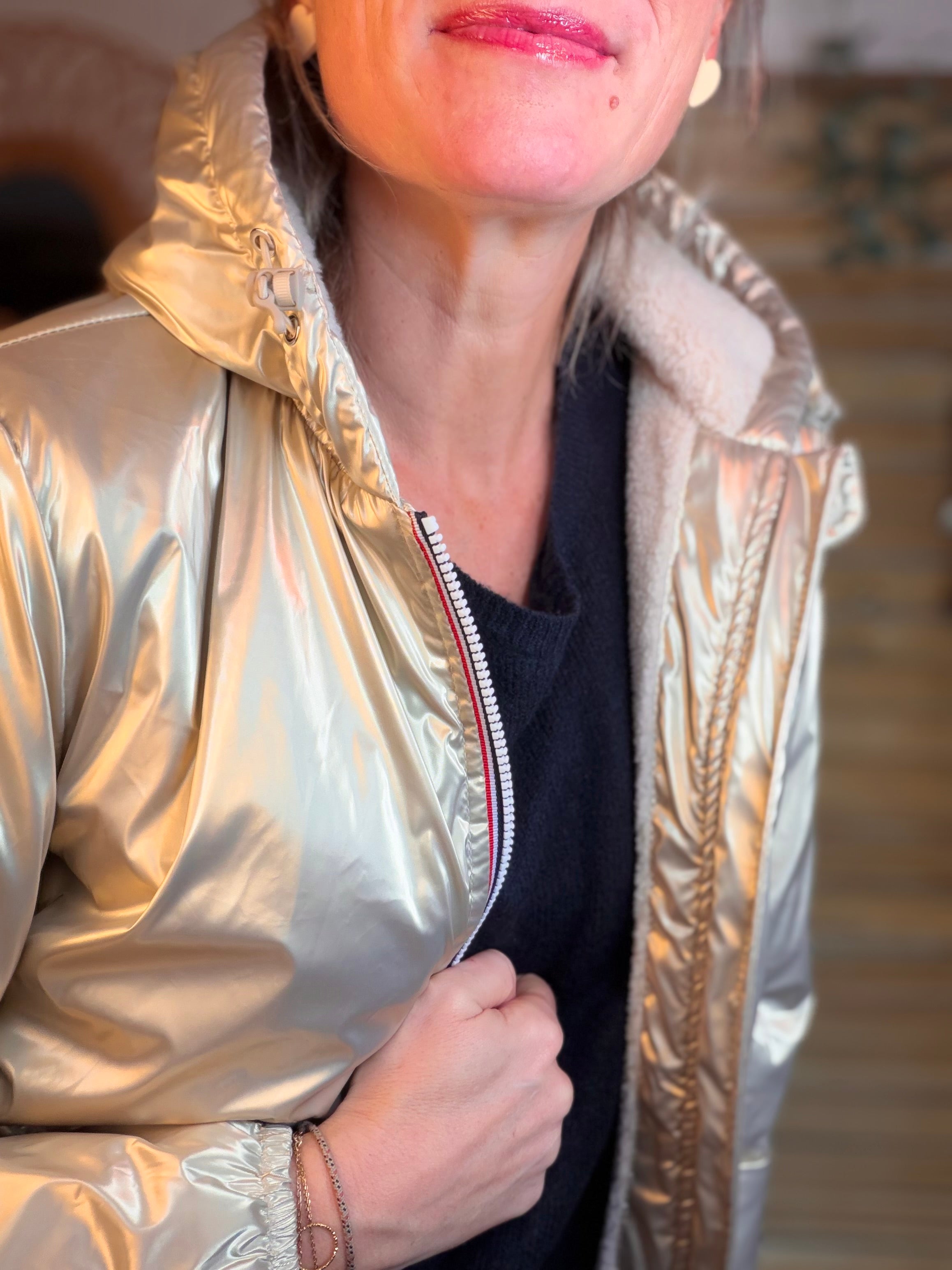 Parka Imperméable LOUISE COURT sherpa - Doré - LAURA JO (DÉSTOCKAGE sur Taille L)