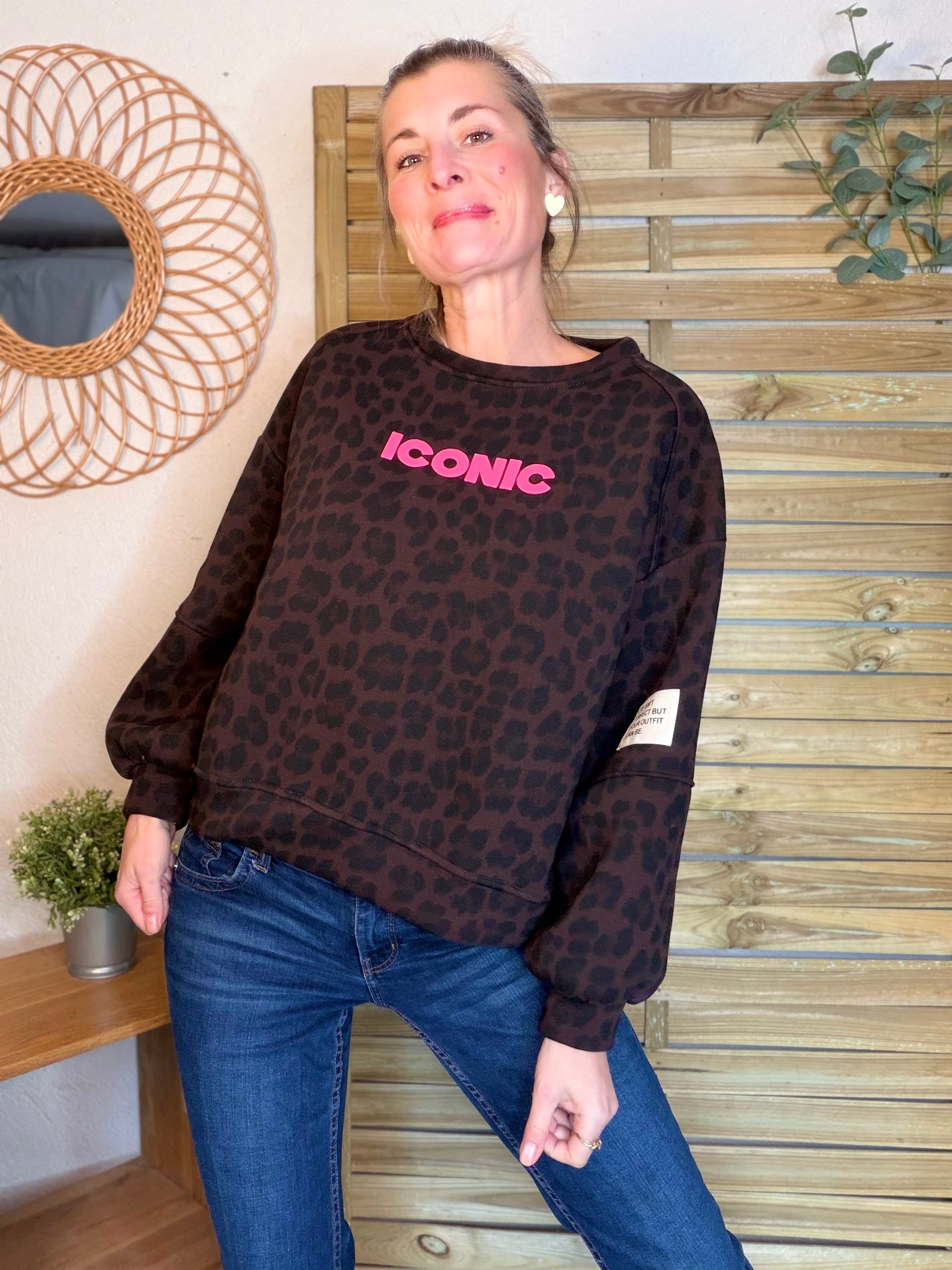 Sweat molleton imprimé Léo choco ICONIC 🐆 MANON