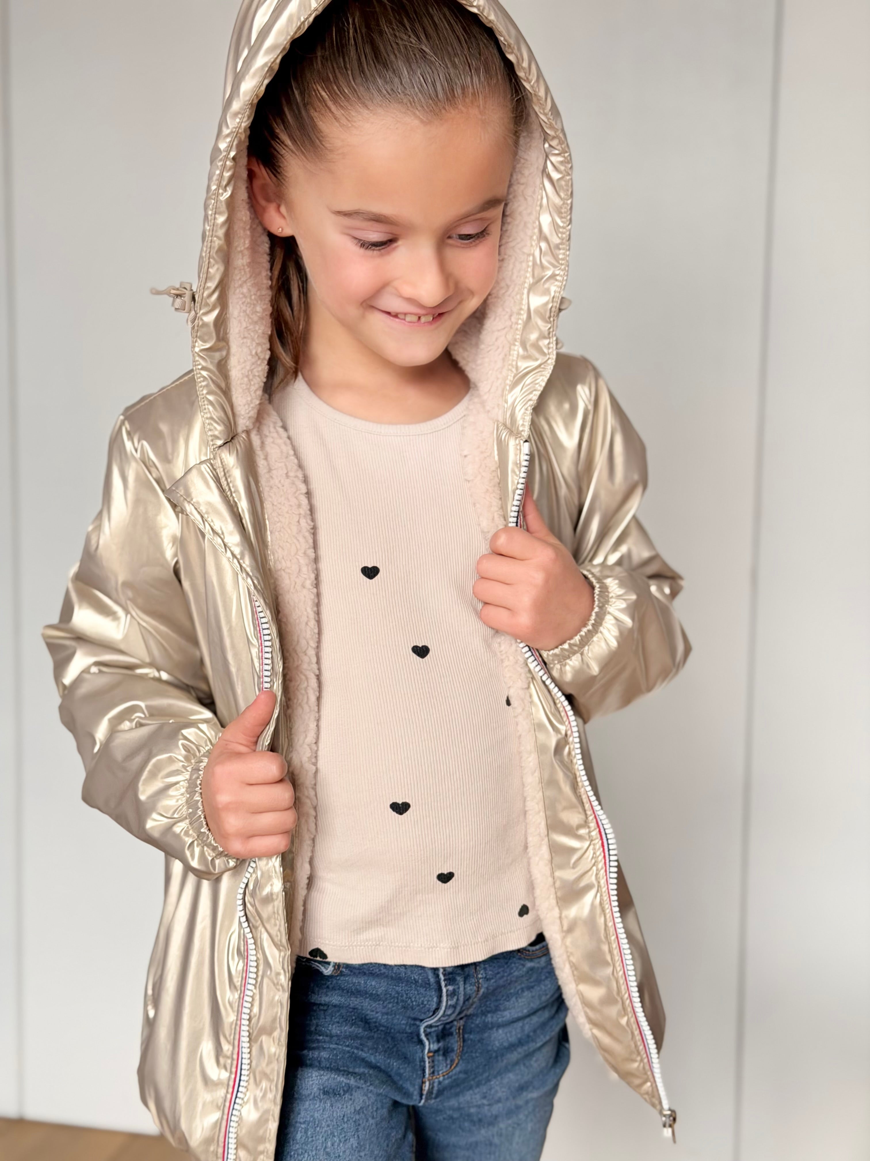Parka Imperméable mixte LOUIS.E KIDS Sherpa - Doré - LAURA JO