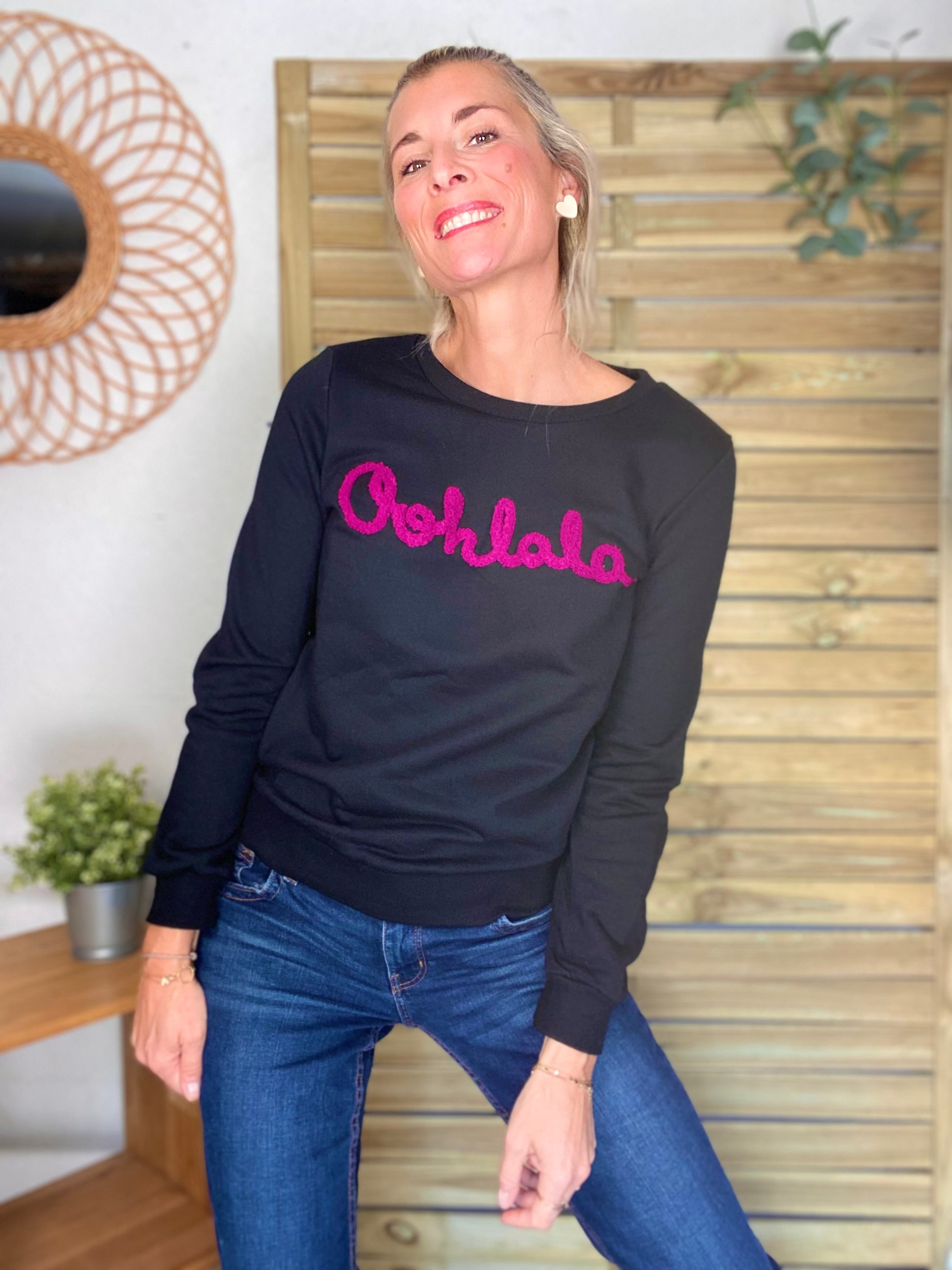 ⚡️ PÉPITES FRIDAY - Sweat Ohlala - Noir / Prune