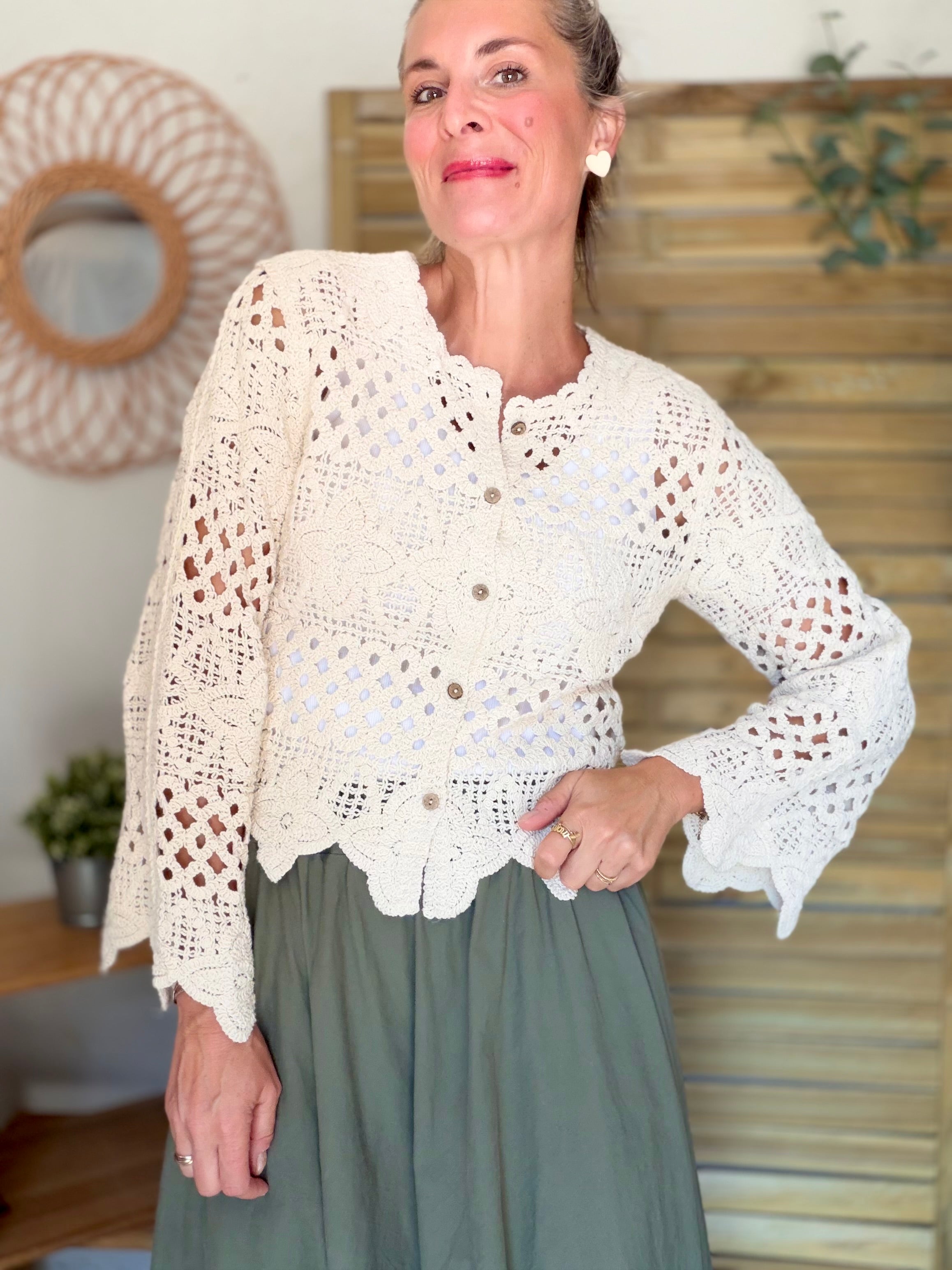 ⚡️ ARRIVAGE - Gilet en crochet PACOME écru